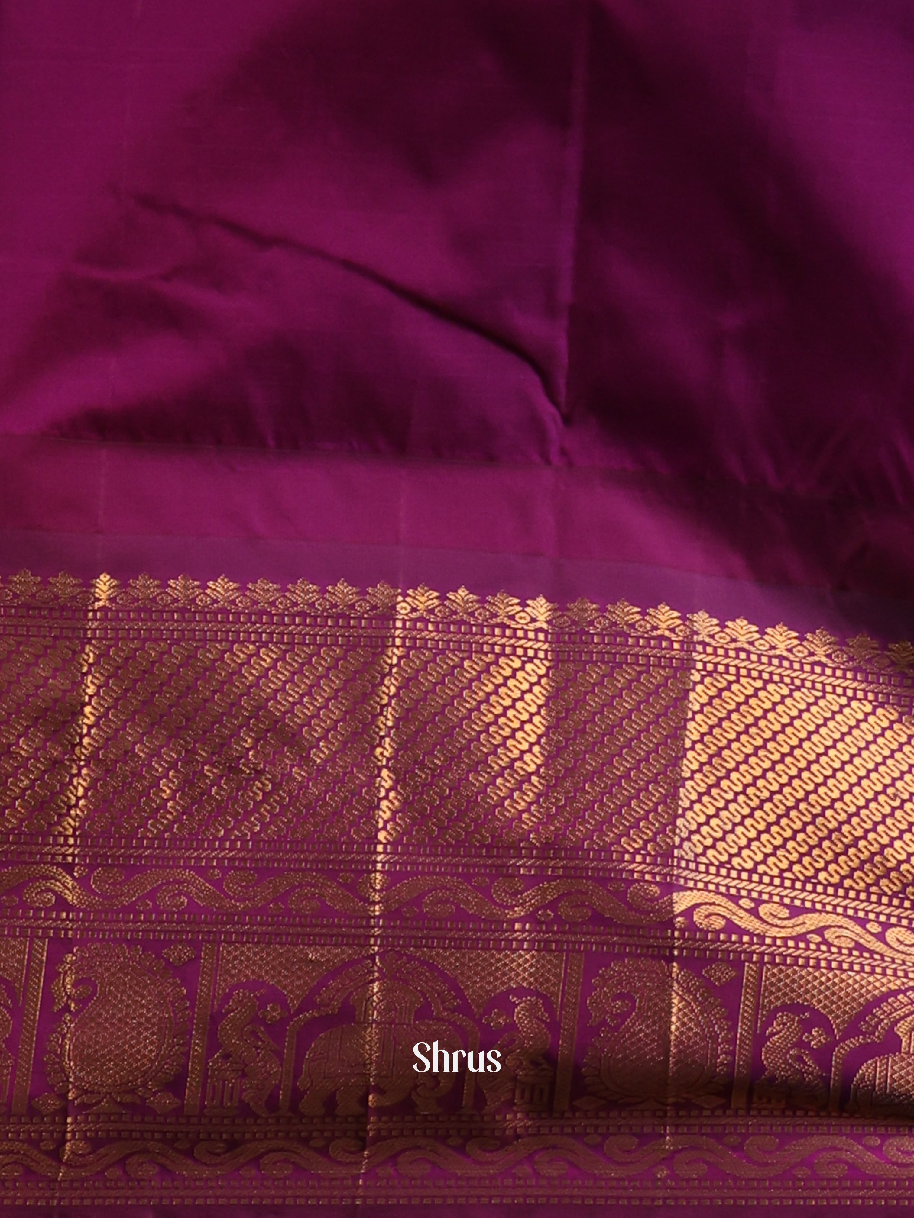 Blue & Purple - Gadwal halfpure Saree - Shop on Shrus.com