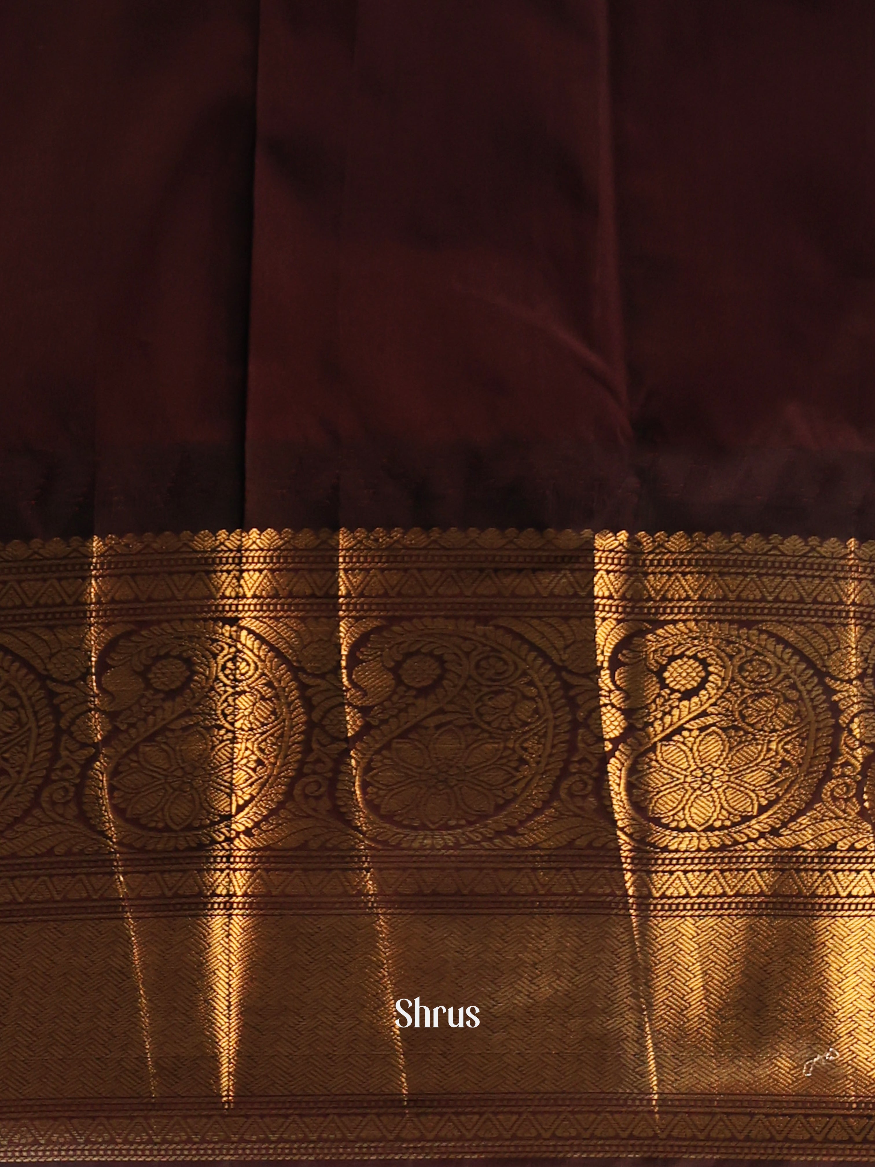 Green & Brown - Gadwal halfpure Saree