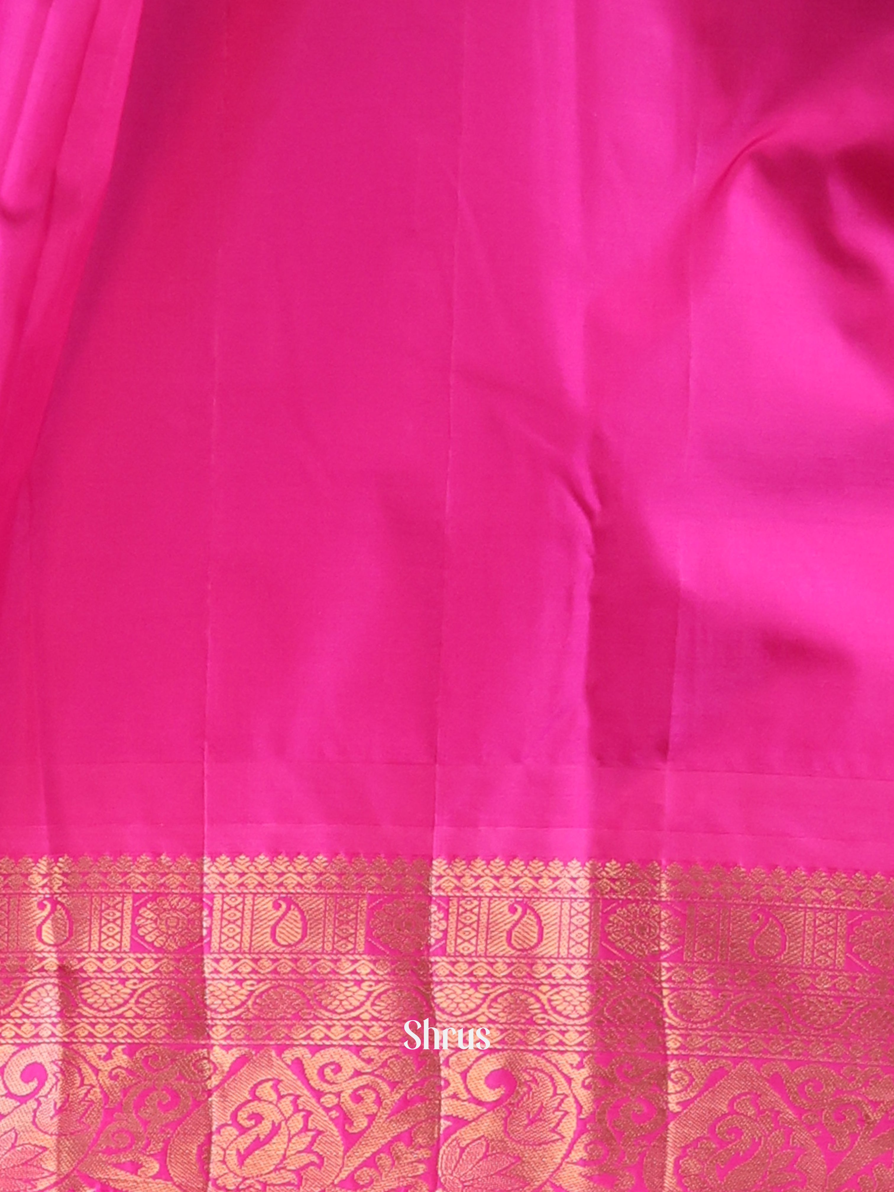 Blue & Pink  - Gadwal halfpure Saree