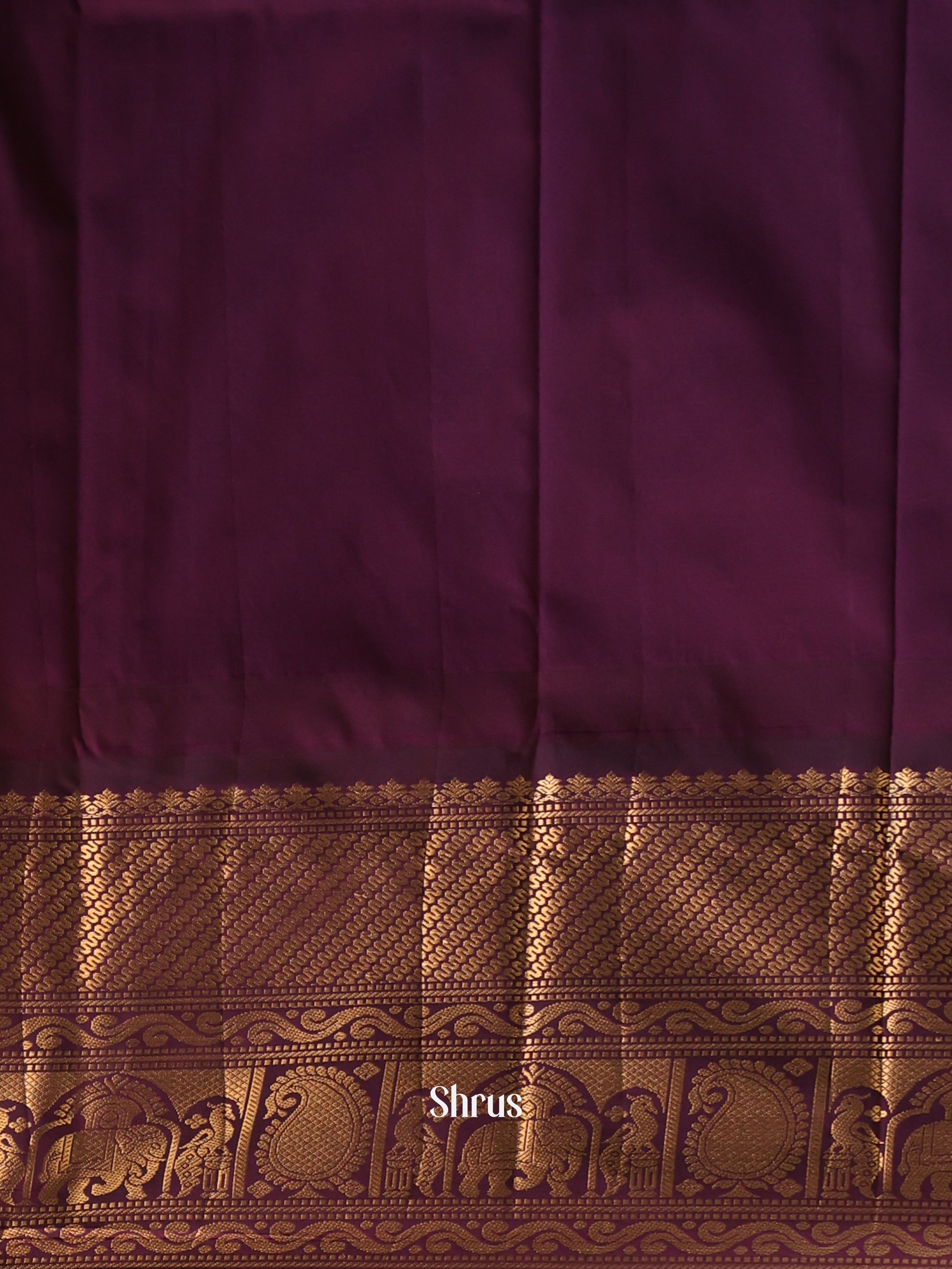 Grey & Wine- Gadwal halfpure Saree