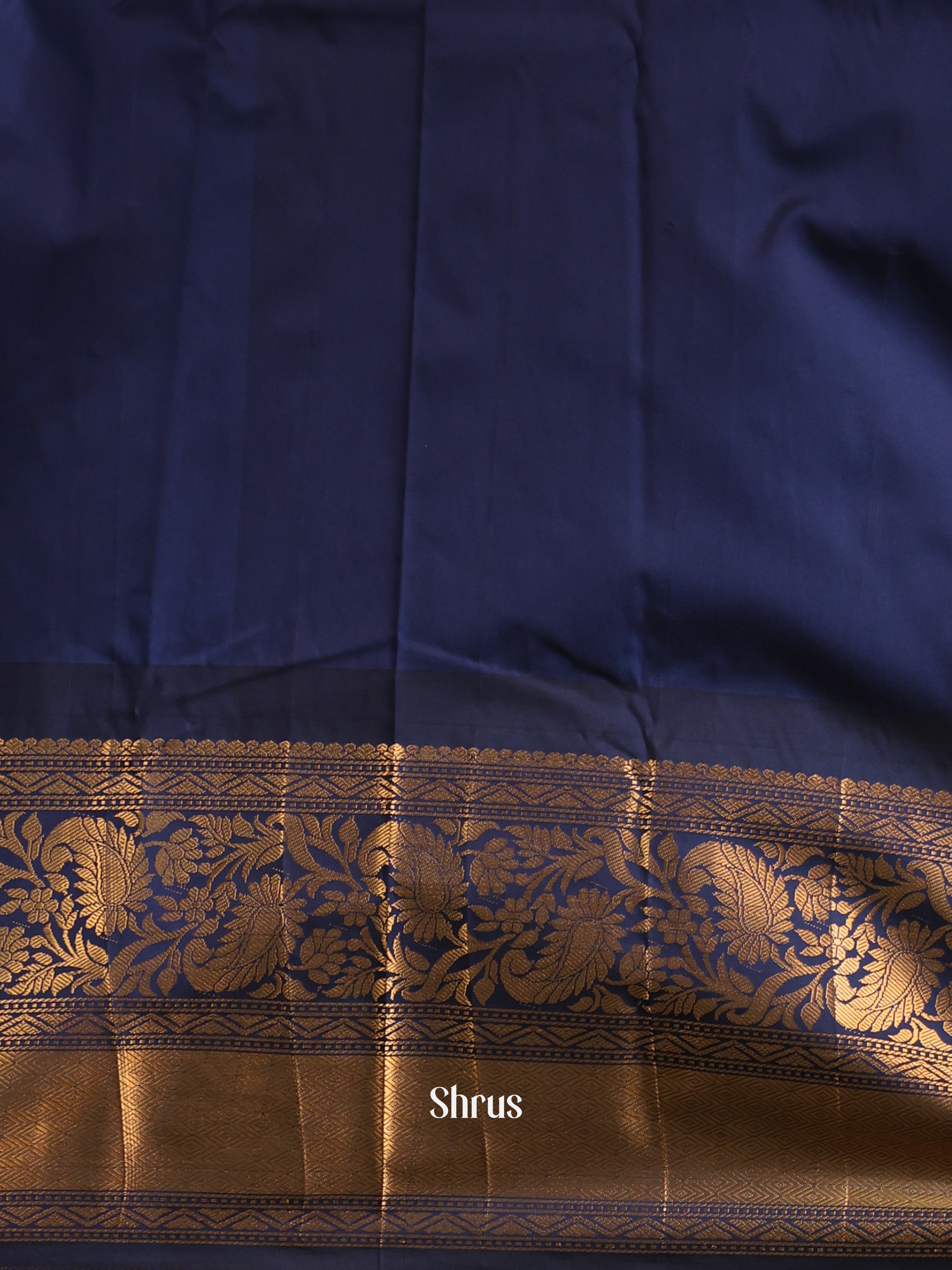 Rama Blue & Blue- Gadwal halfpure Saree