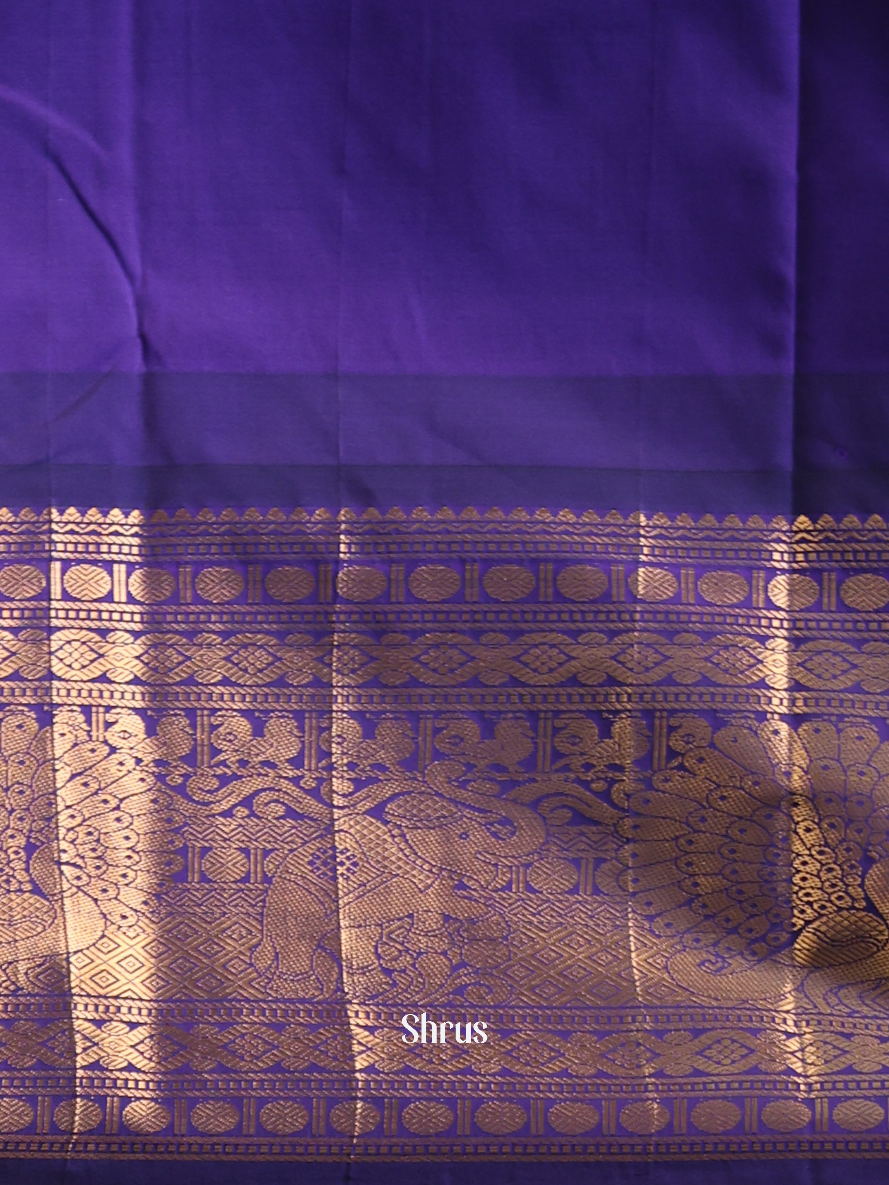 Pink & Blue - Gadwal halfpure Saree