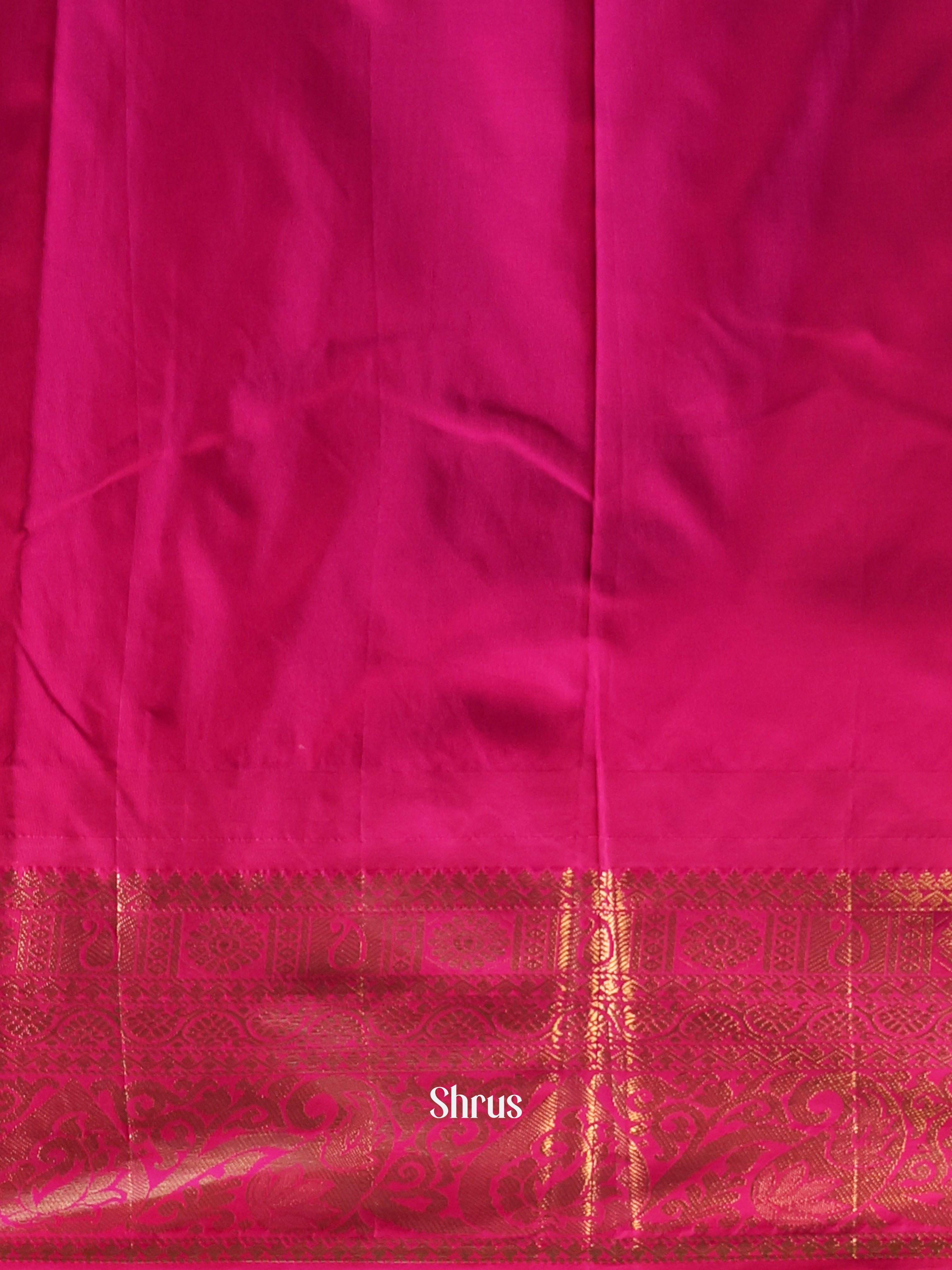 Blue & Pink - Gadwal halfpure Saree