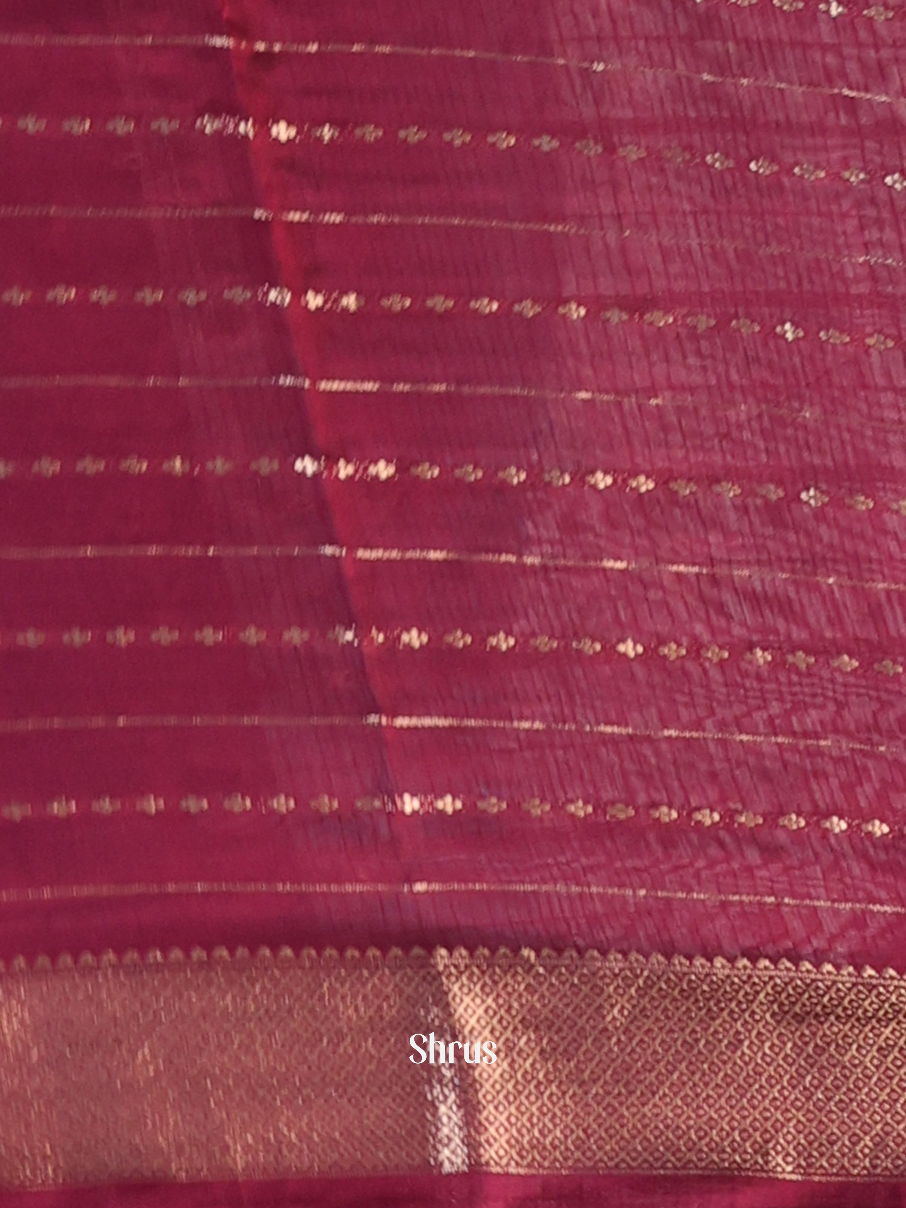 Blue & Purple - Semi Chanderi Saree