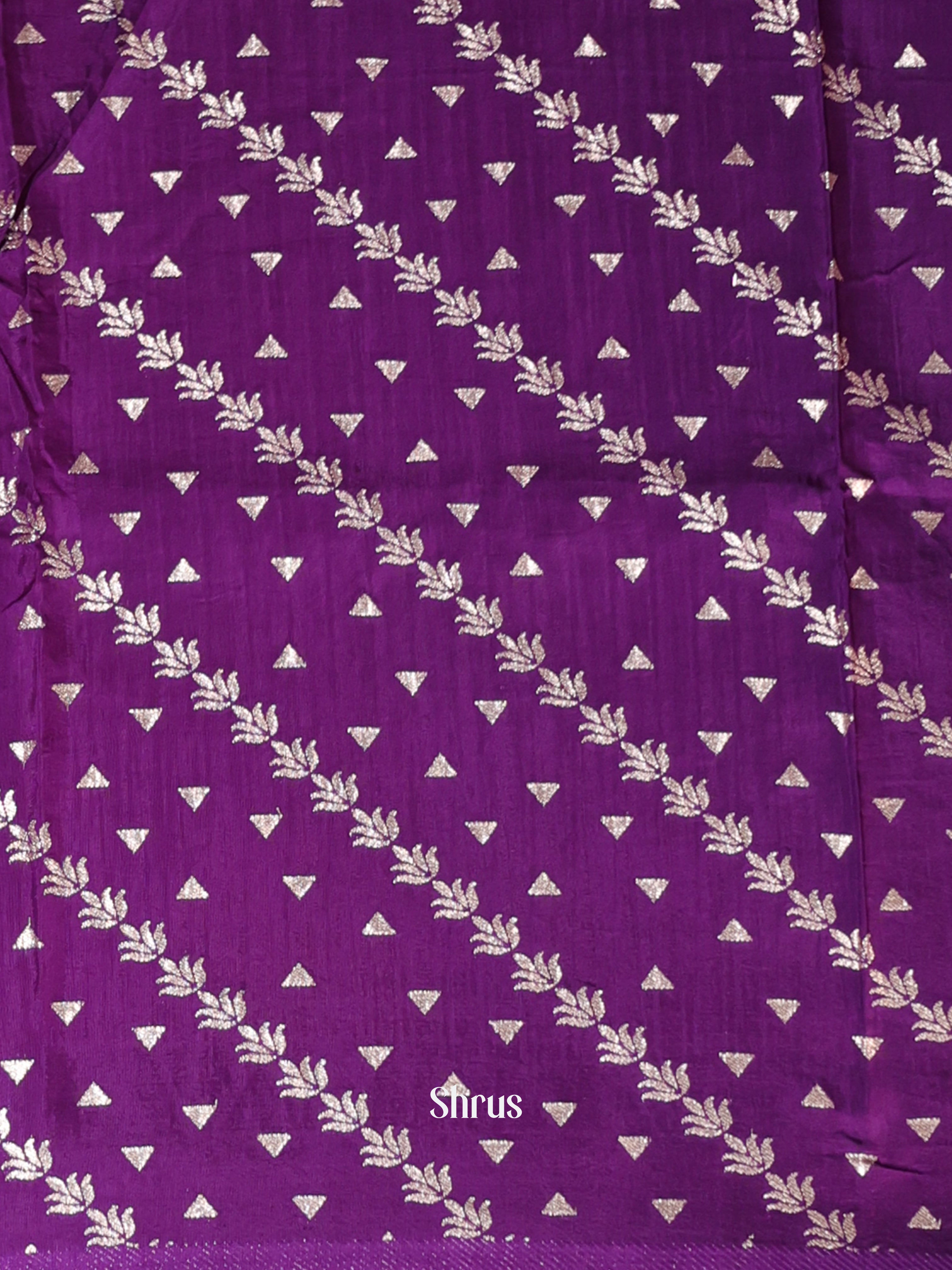 Pink & Violet - Semi Chanderi Saree