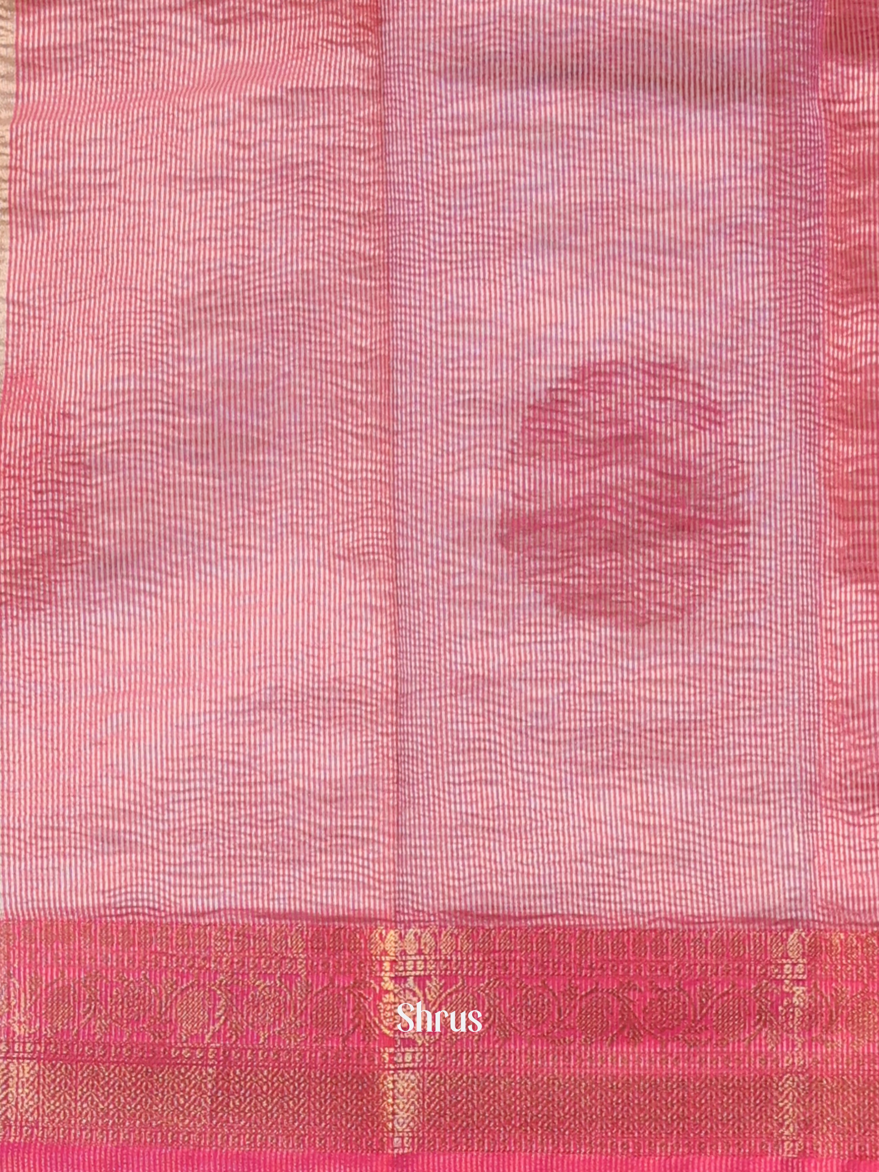 Grey & Pink - Bamboo silk Saree