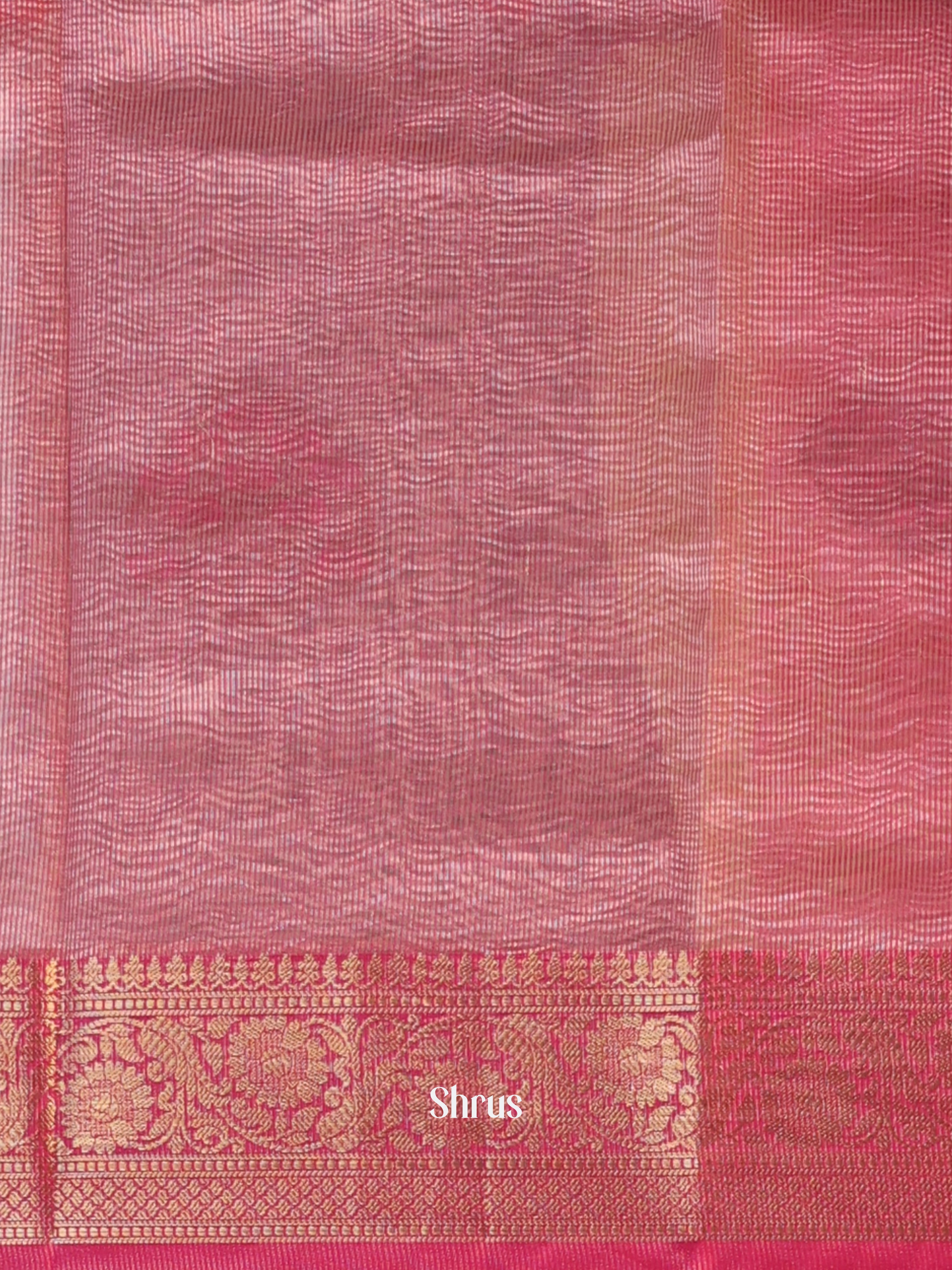 Grey & Pink - Bamboo silk Saree