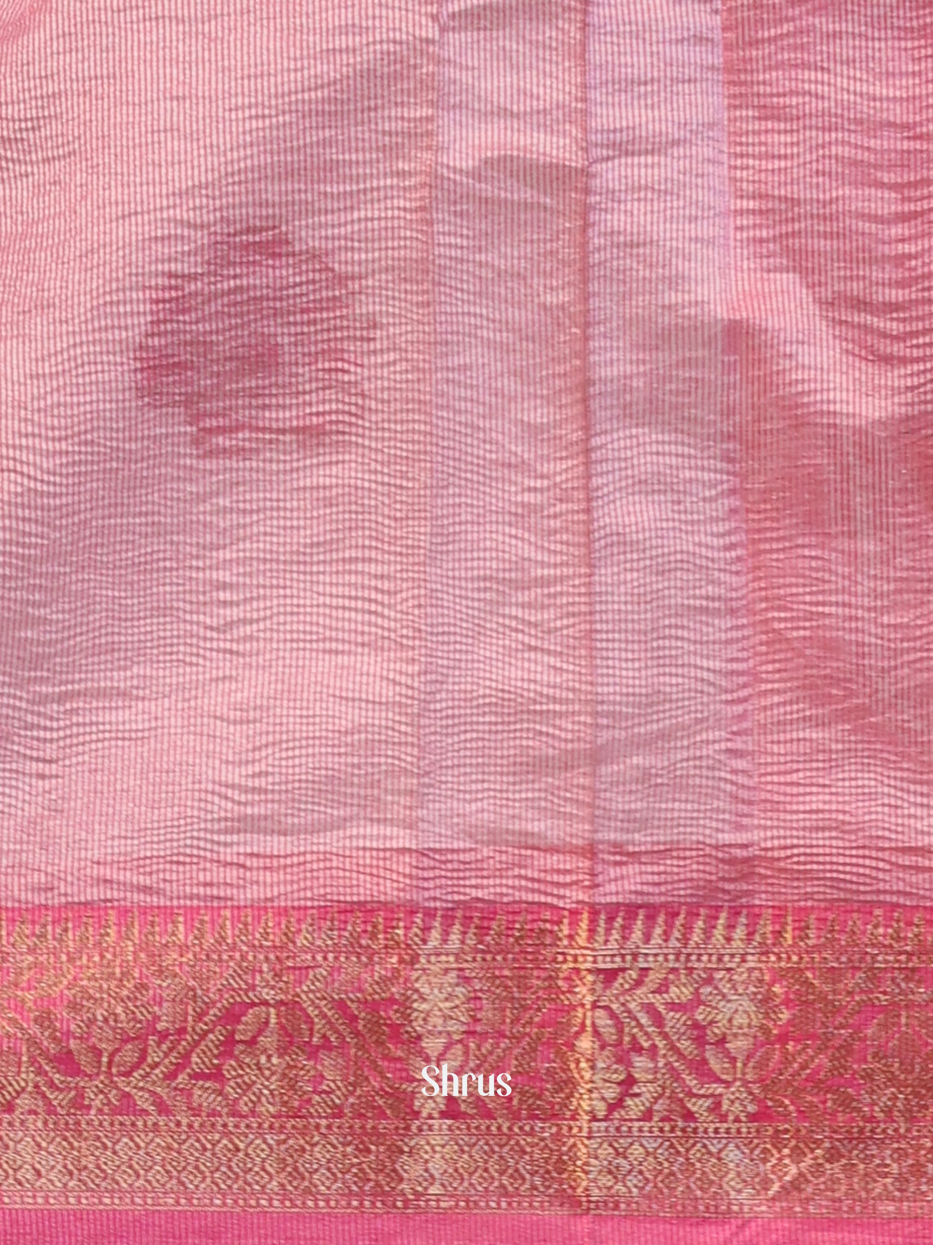 Grey & Pink - Bamboo silk Saree