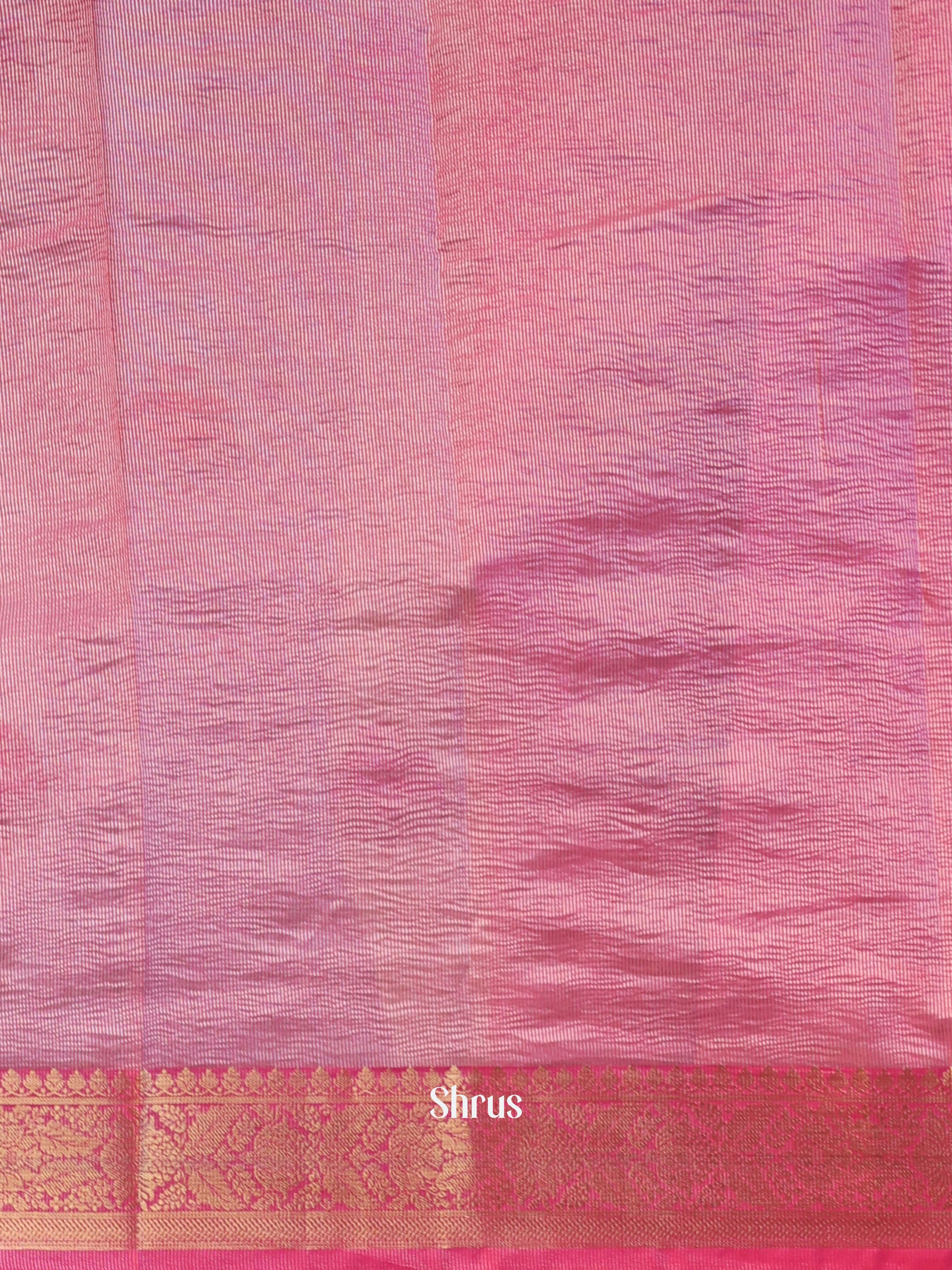 Grey & Pink - Bamboo silk Saree