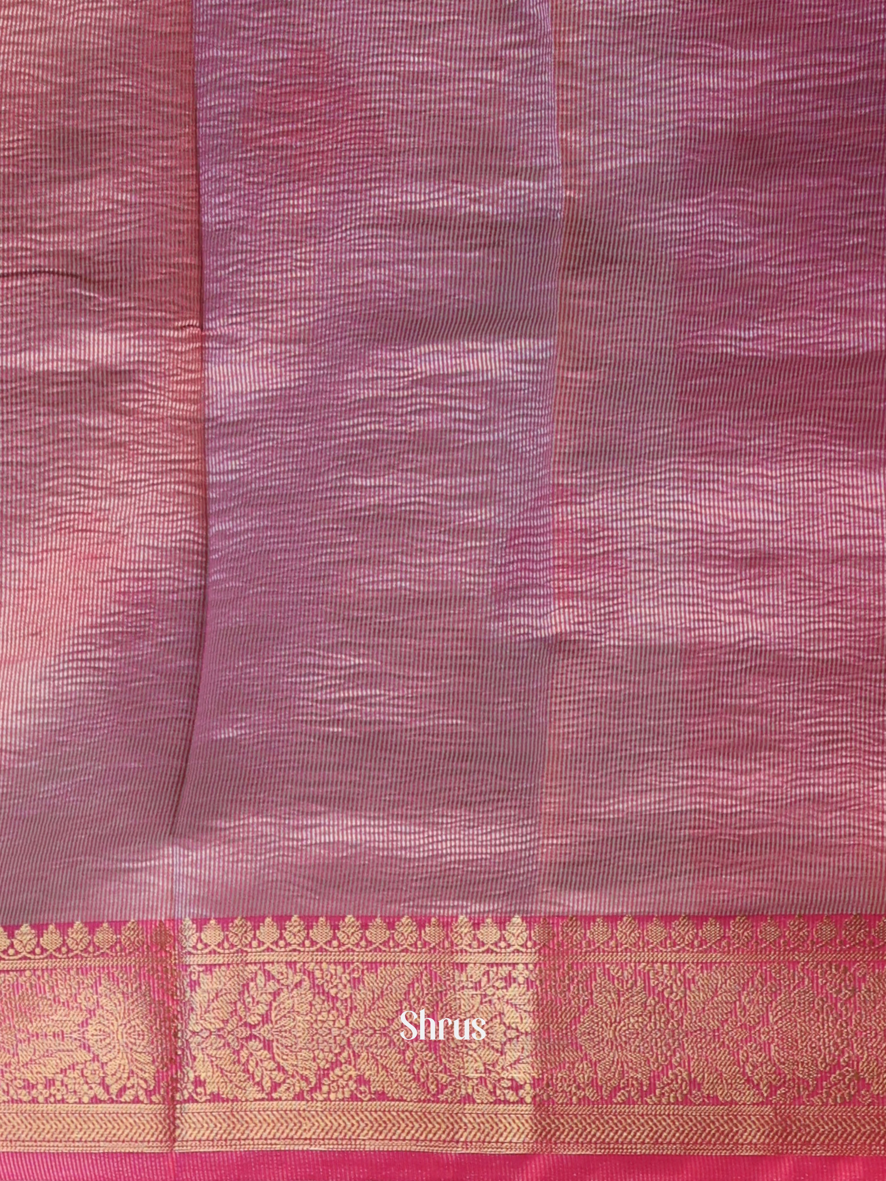 Green & Pink - Bamboo silk Saree