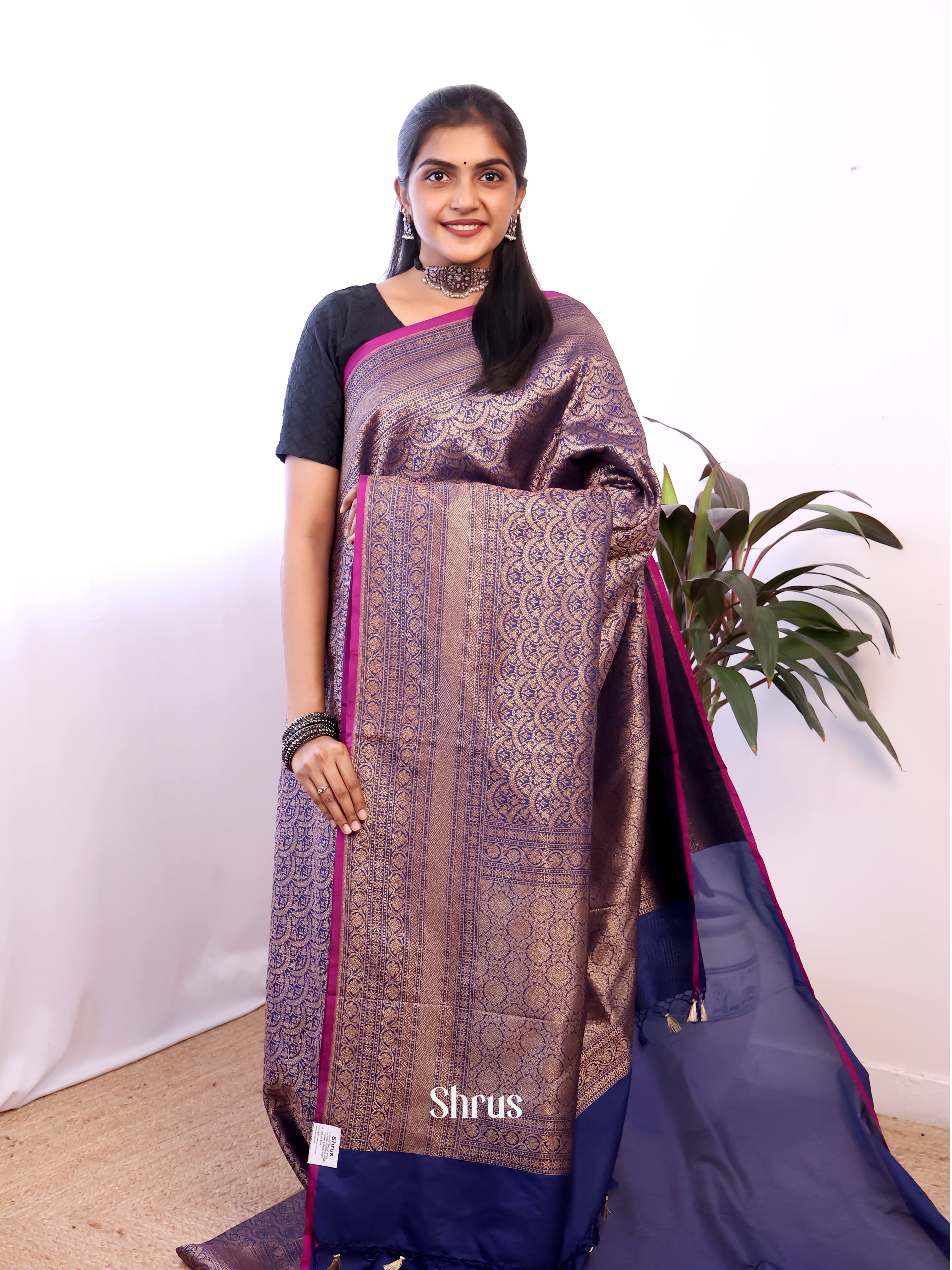 Violet - Semi Banarasi Saree