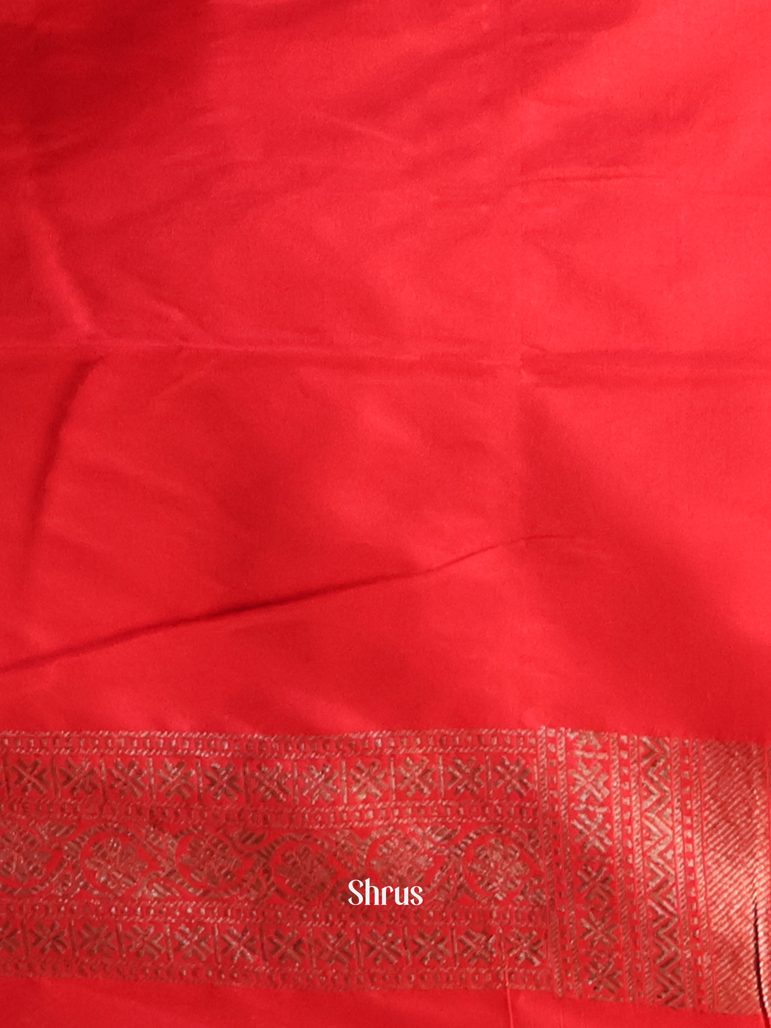 Red - Semi Banarasi Saree