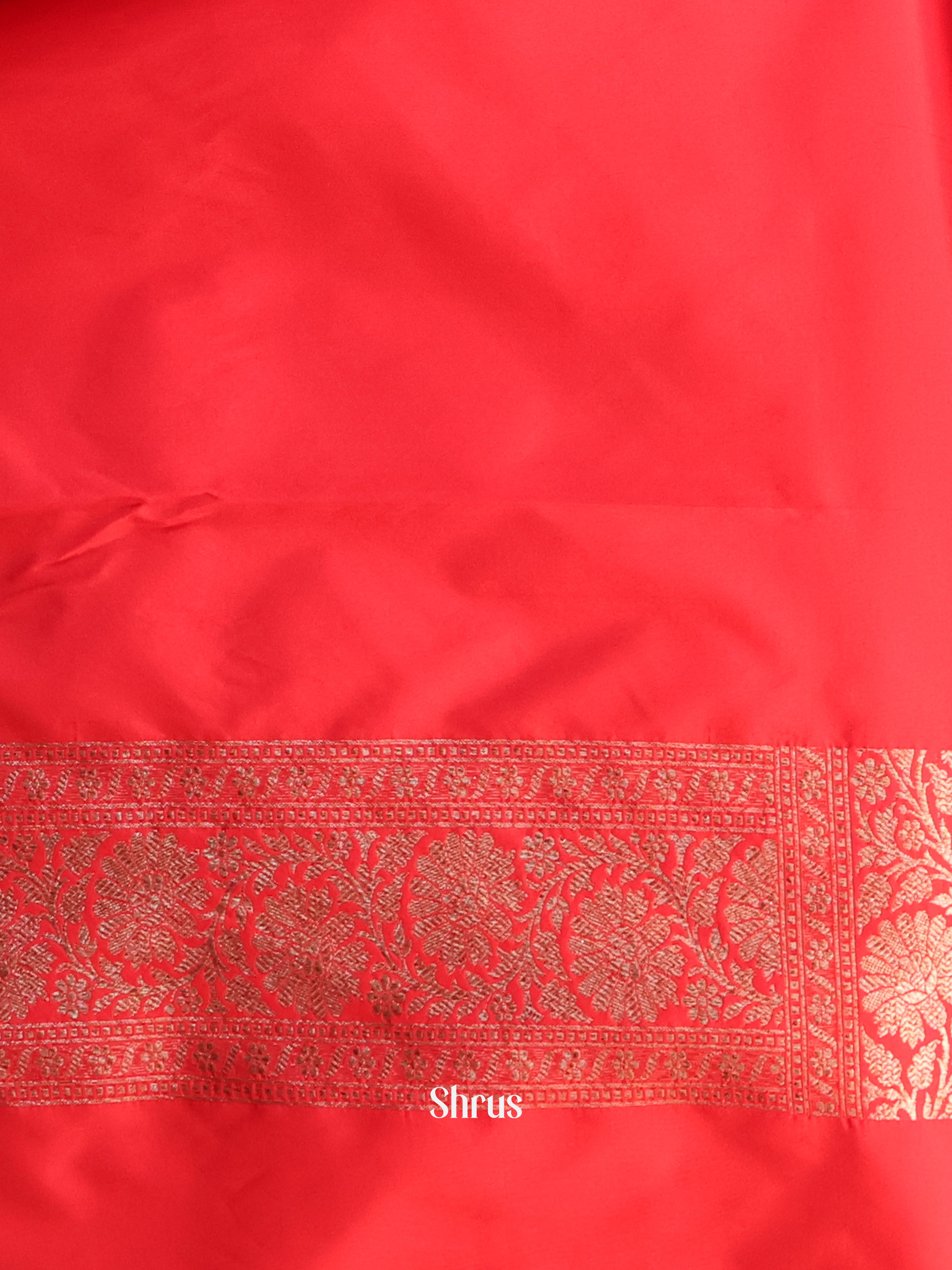 Red - Semi Banarasi Saree