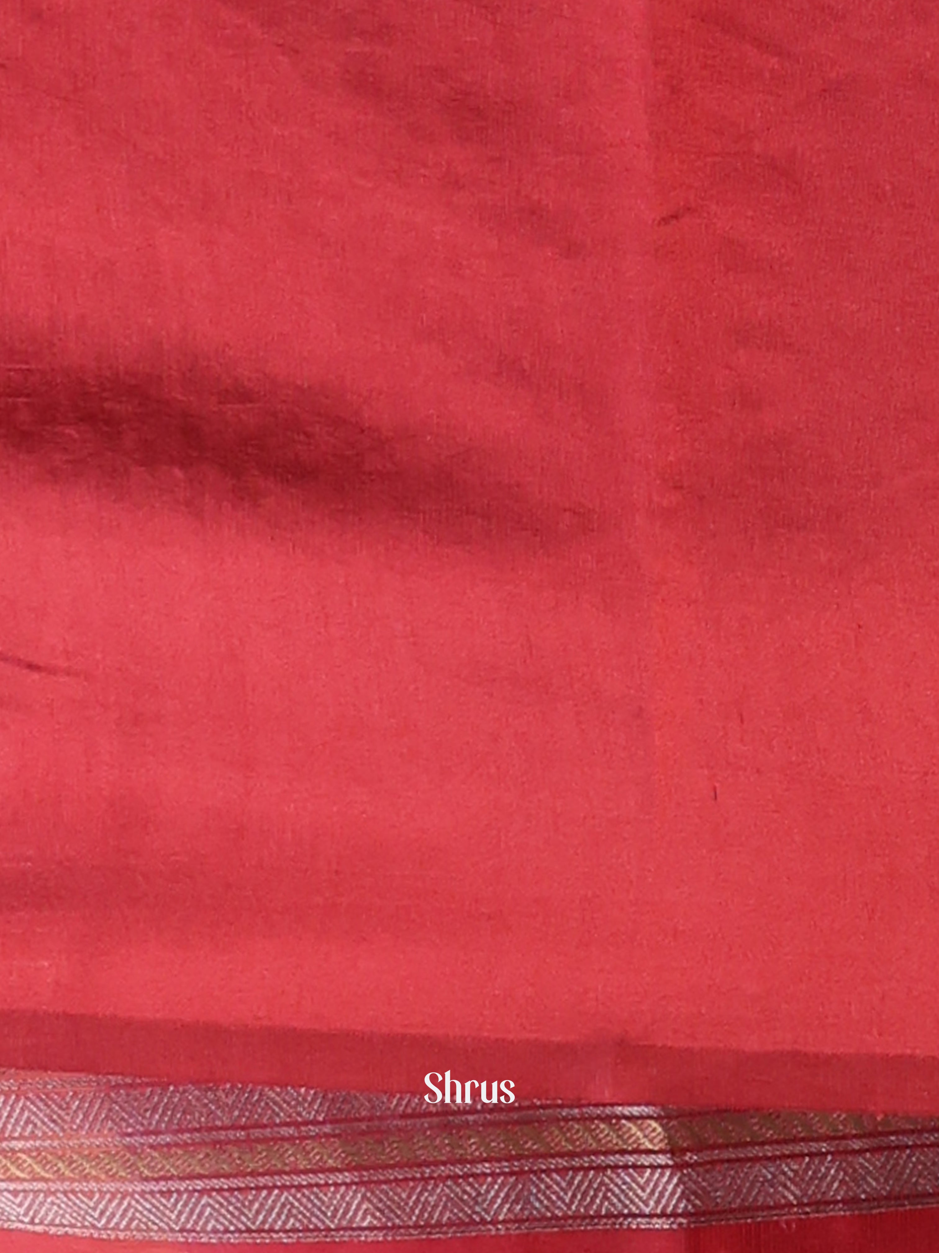 Red(Single Tone) - Organza Saree