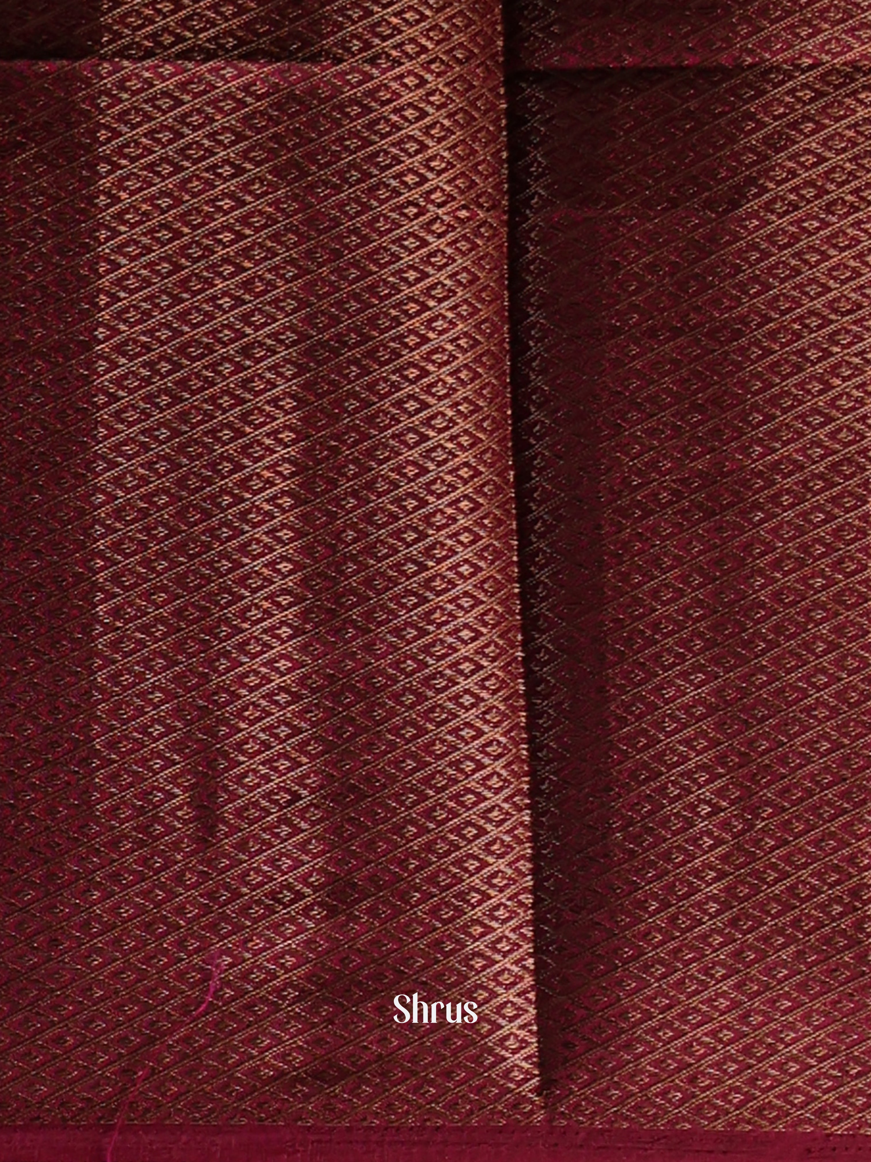 Green & Maroon  - Semi Jute Saree - Shop on Shrus.com