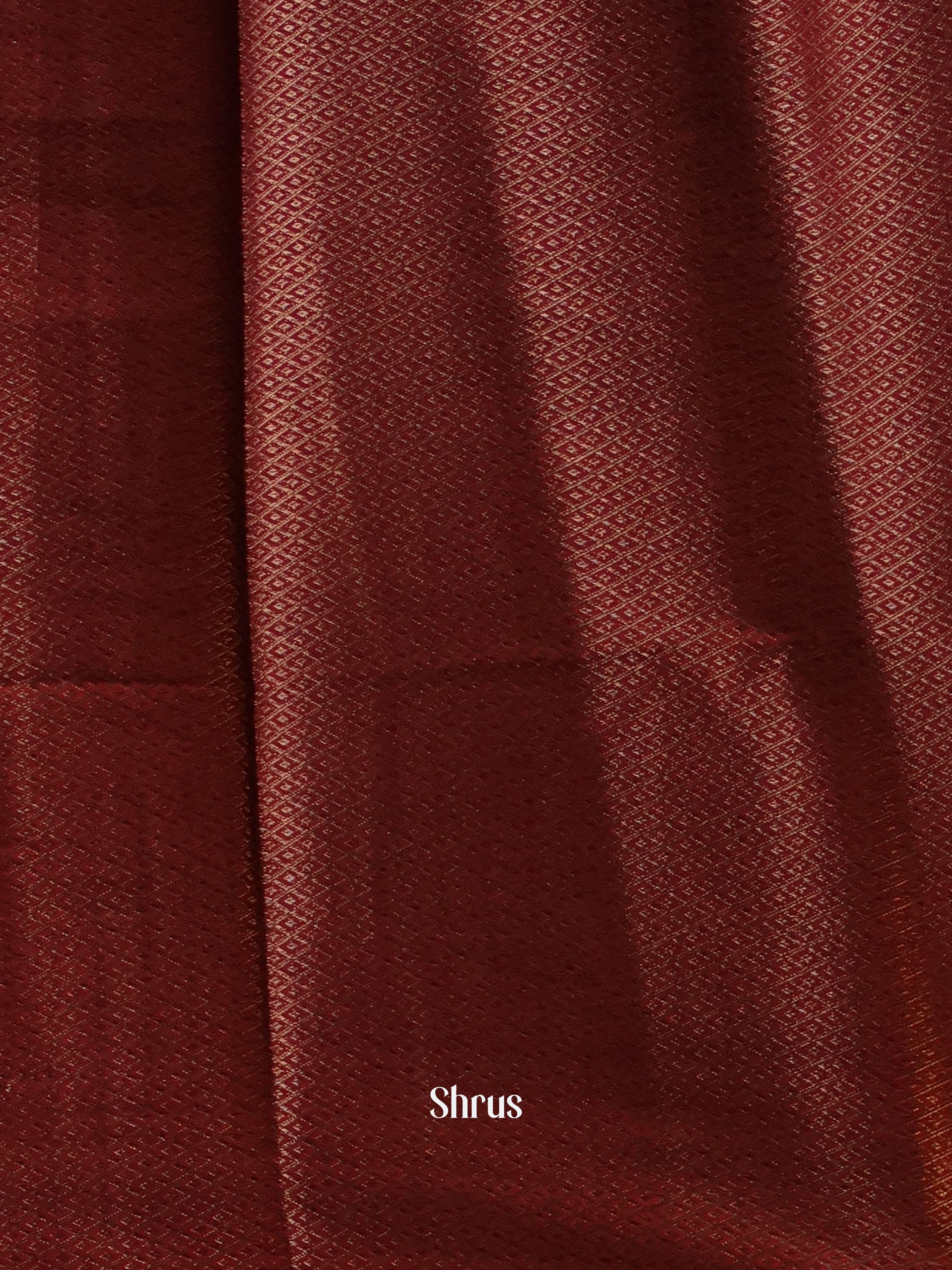 Orange &  Maroon - Semi Jute Saree