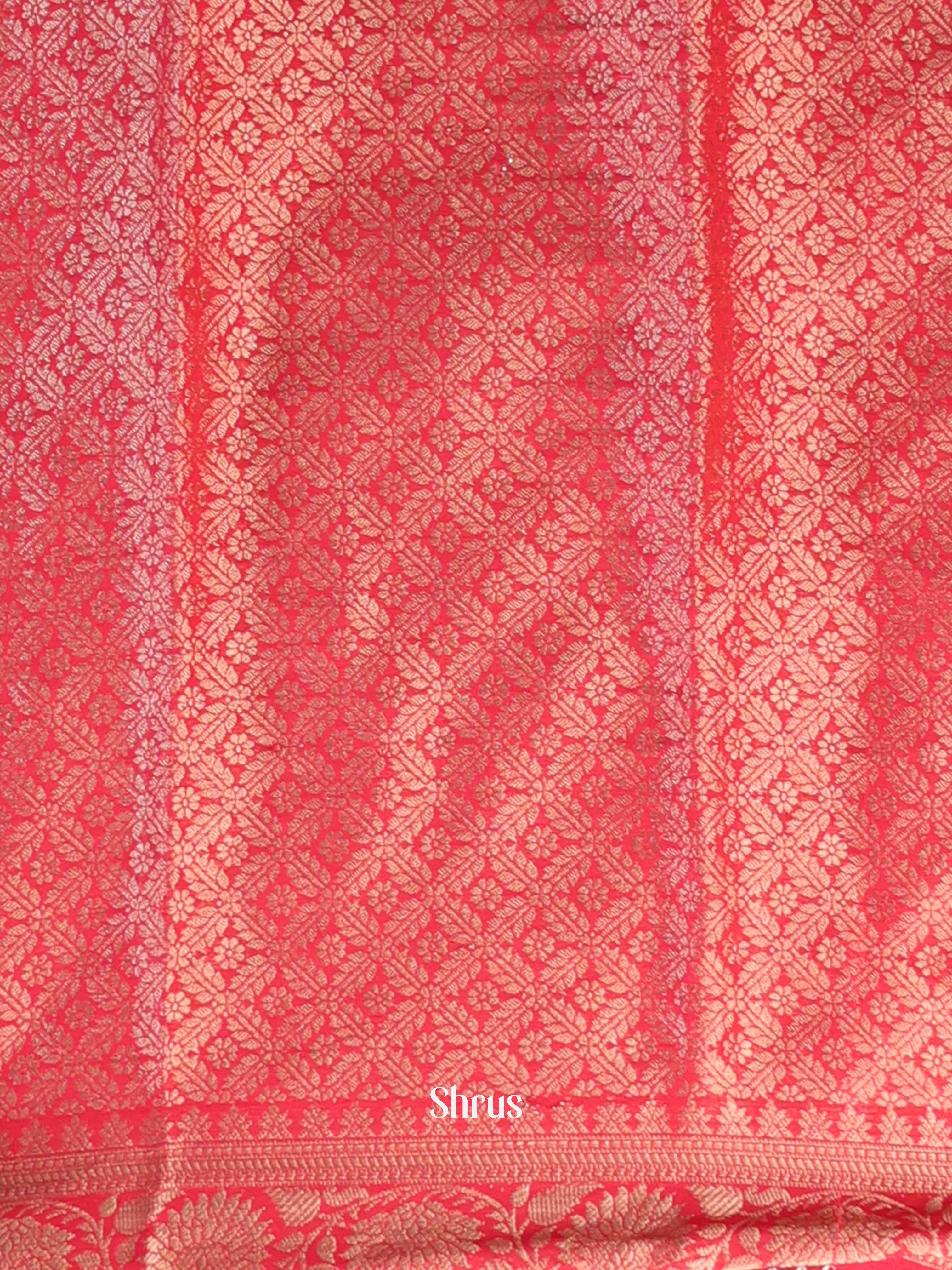 Pink - Semi Mysoresilk Saree