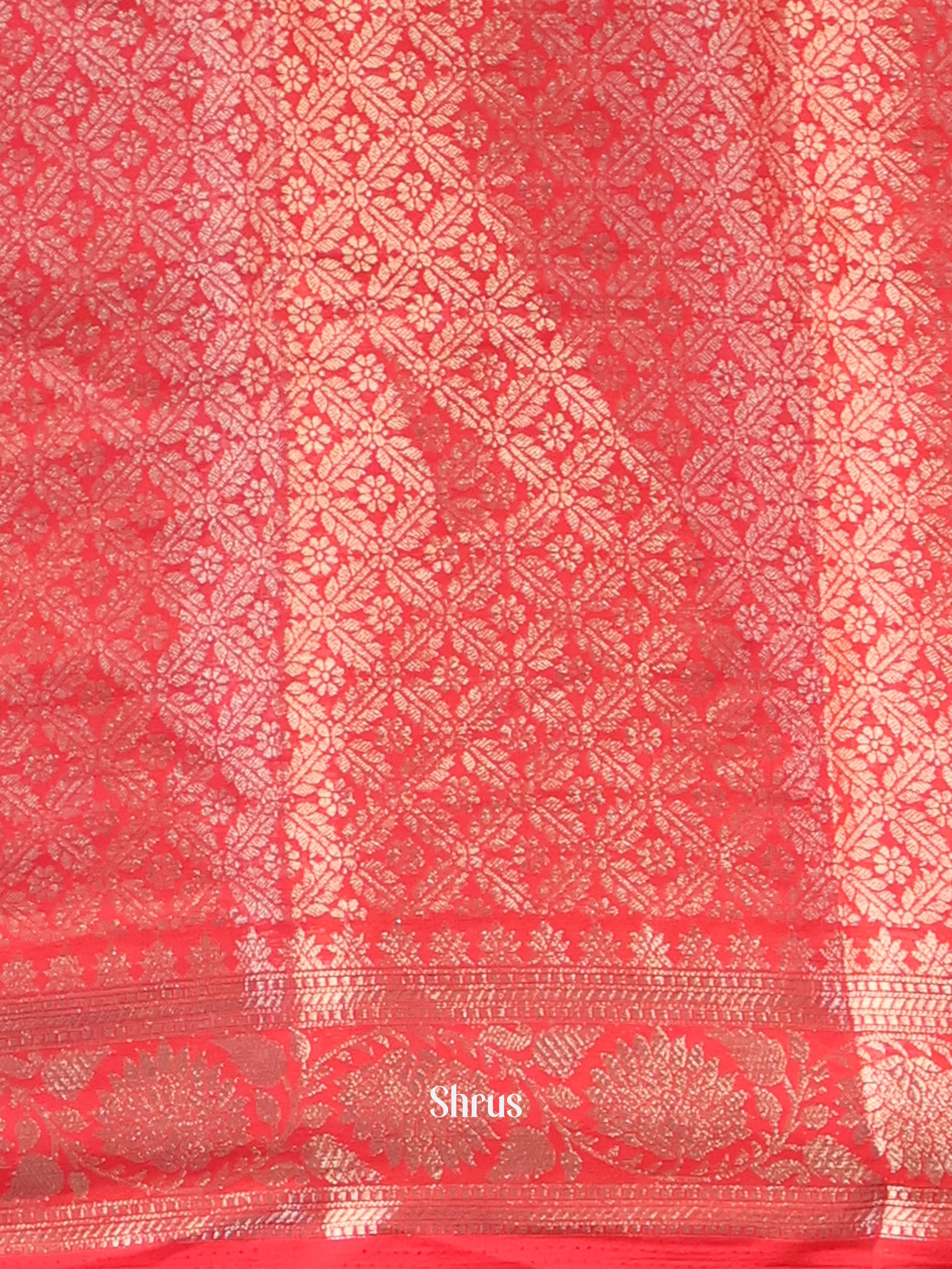 Black & Red - Semi Mysoresilk Saree