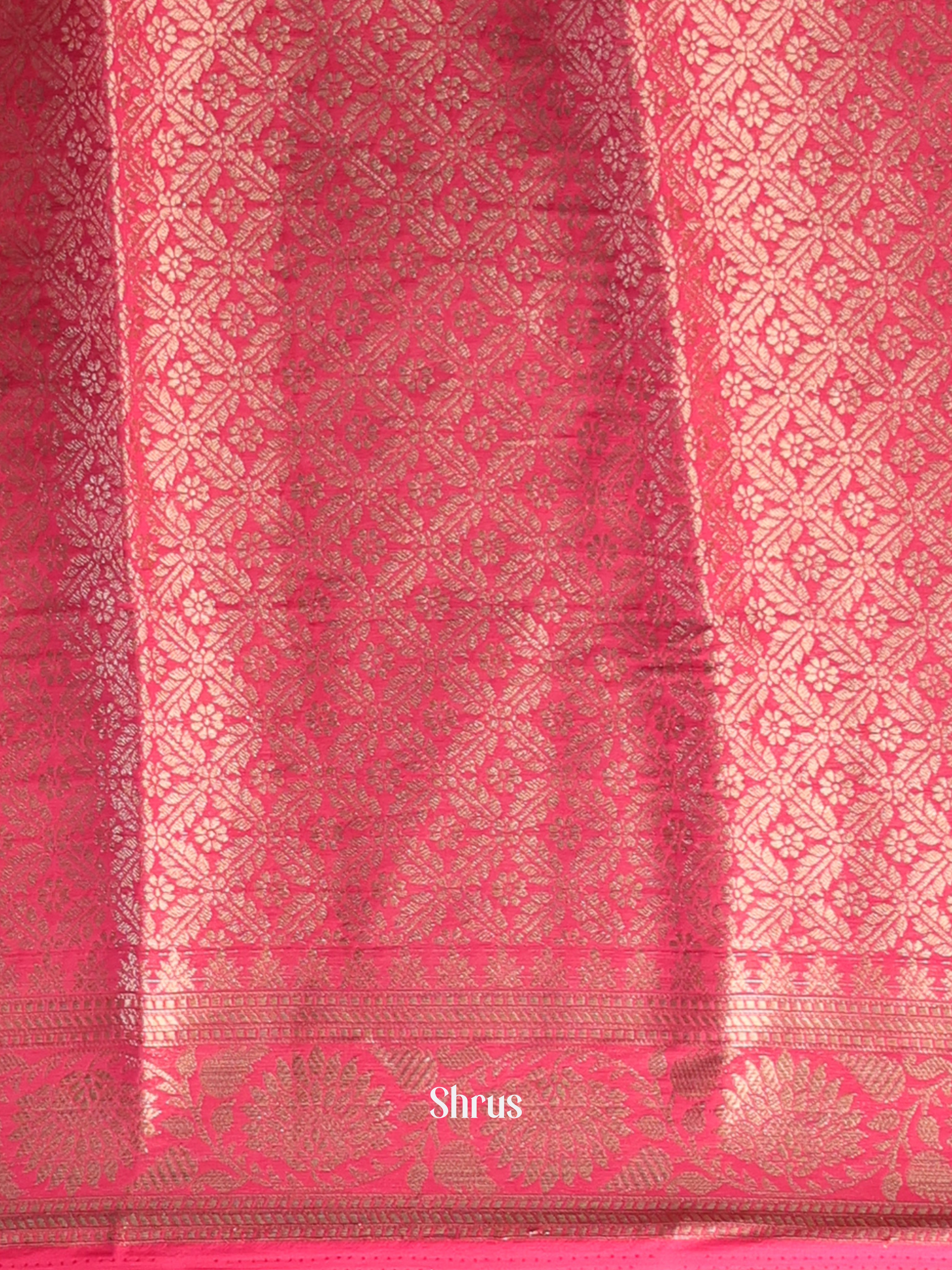 Blue & Pink - Semi Mysoresilk Saree