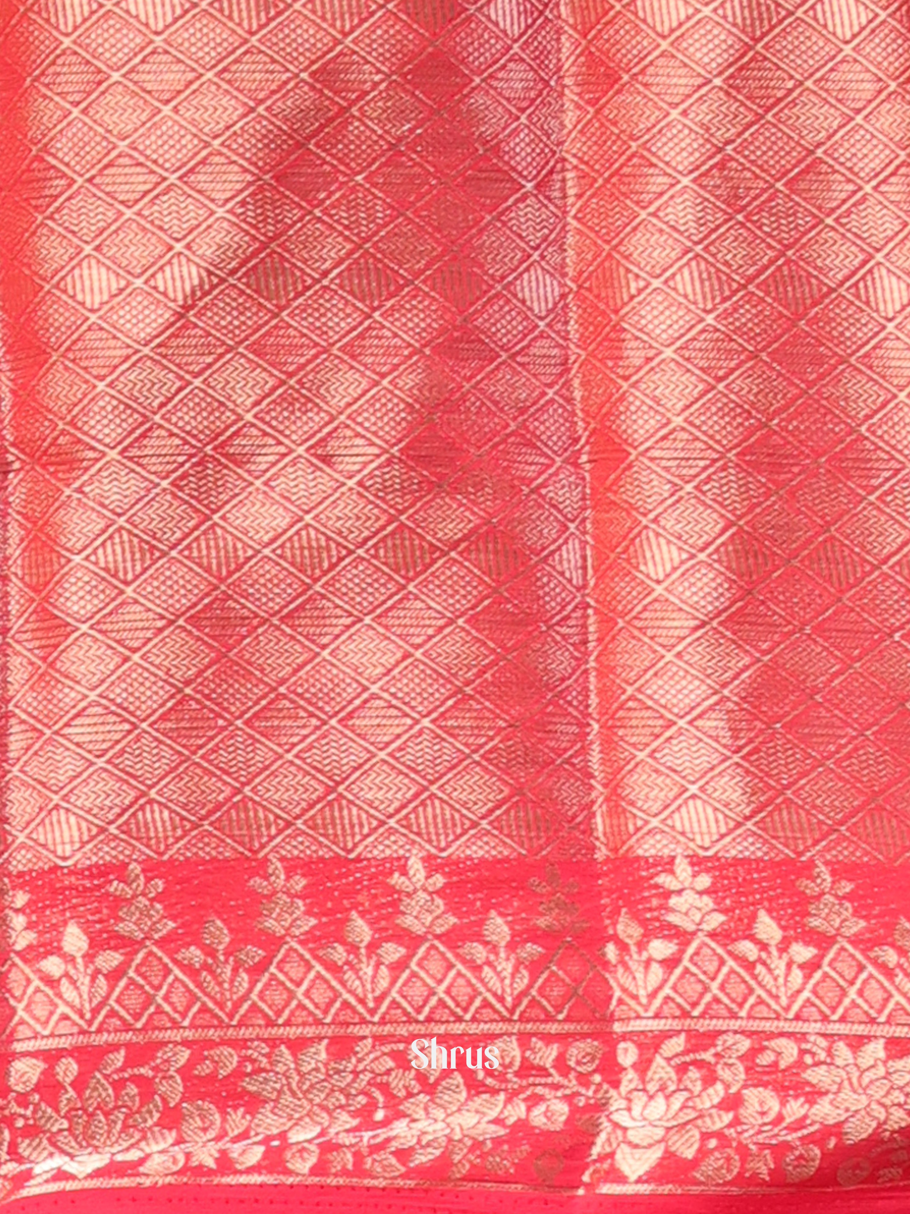 Pink - Semi Mysoresilk Saree