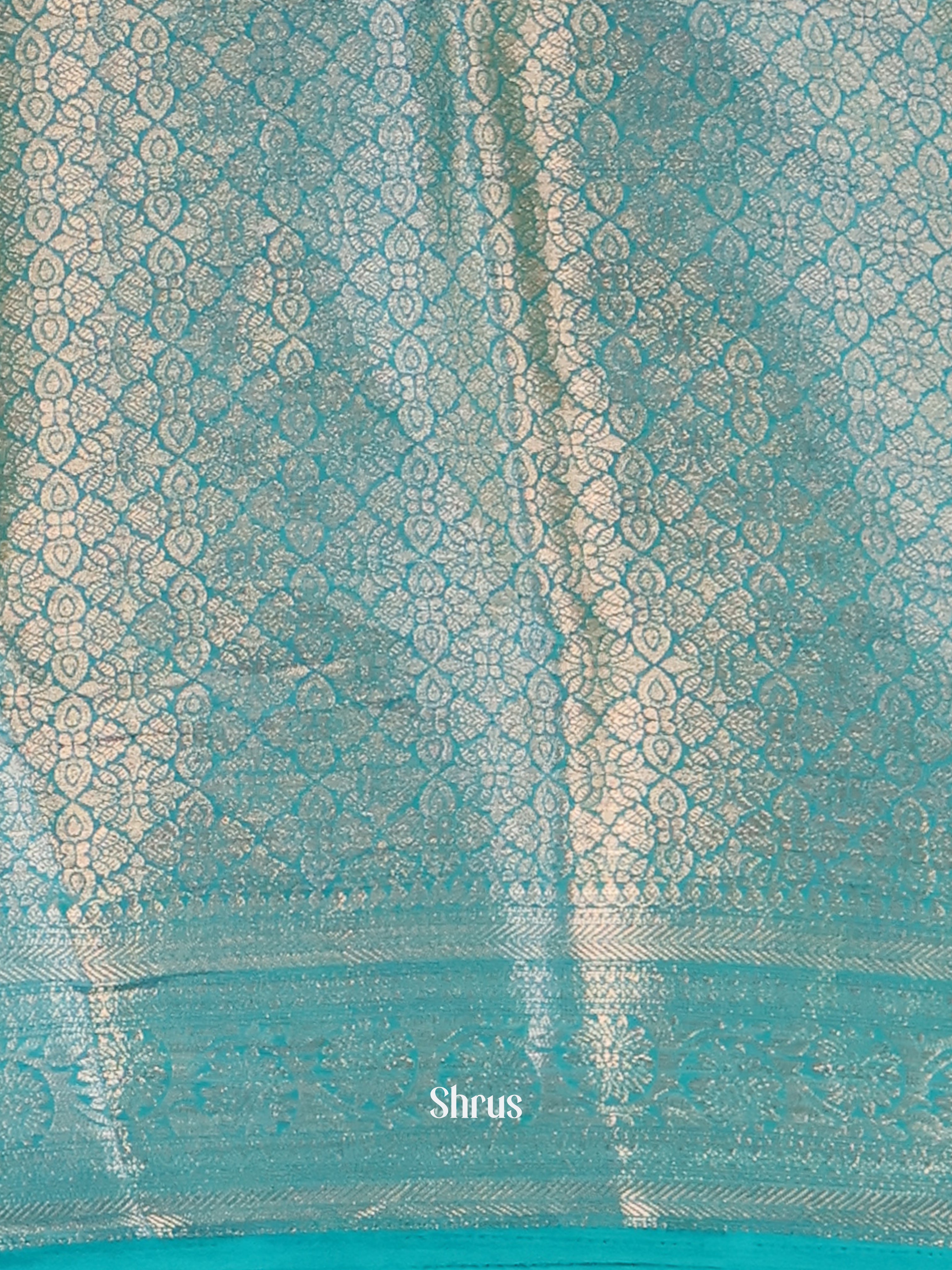 Green & Blue - Semi Mysoresilk Saree