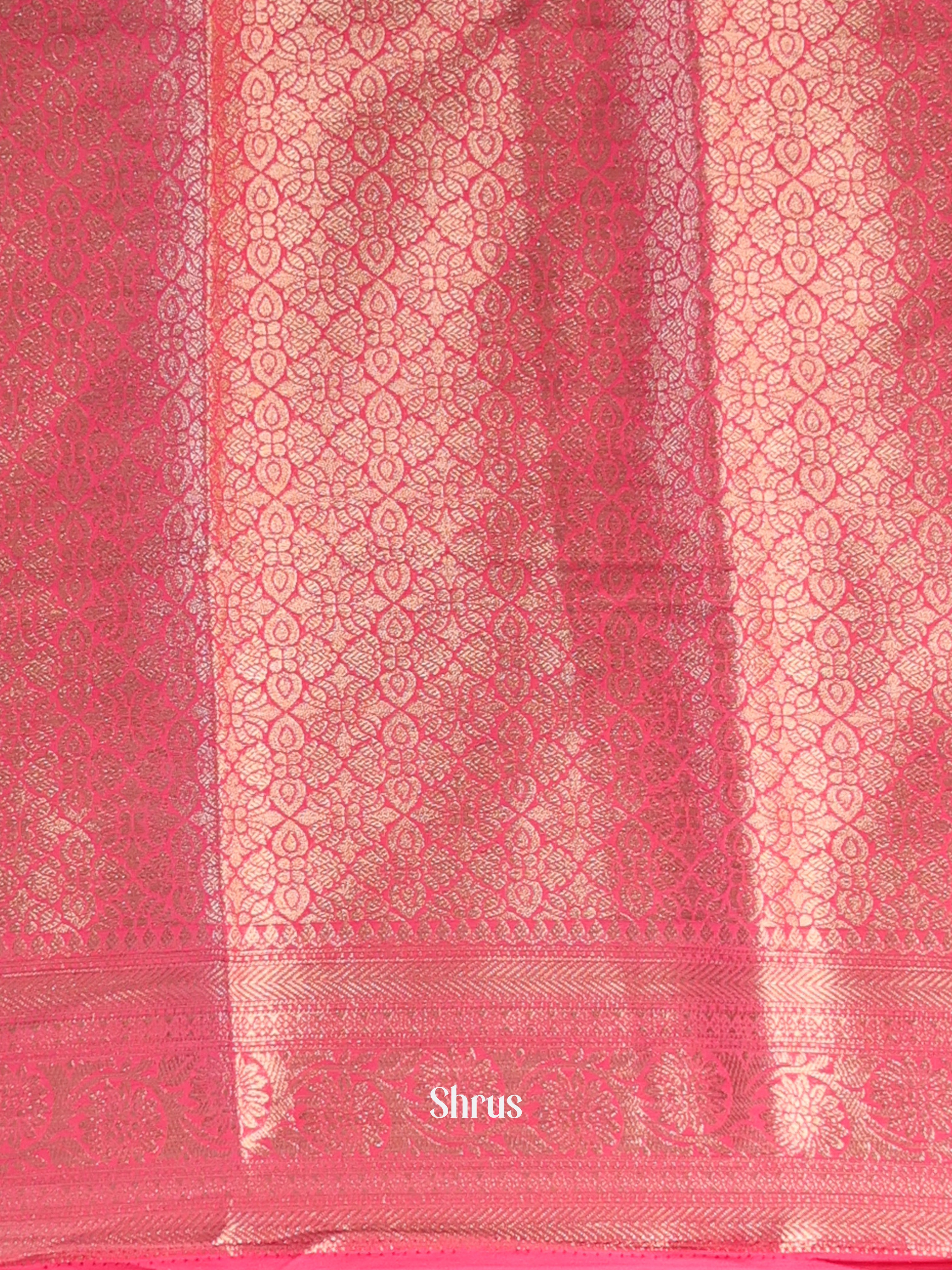 Blue & Pink - Semi Mysoresilk Saree