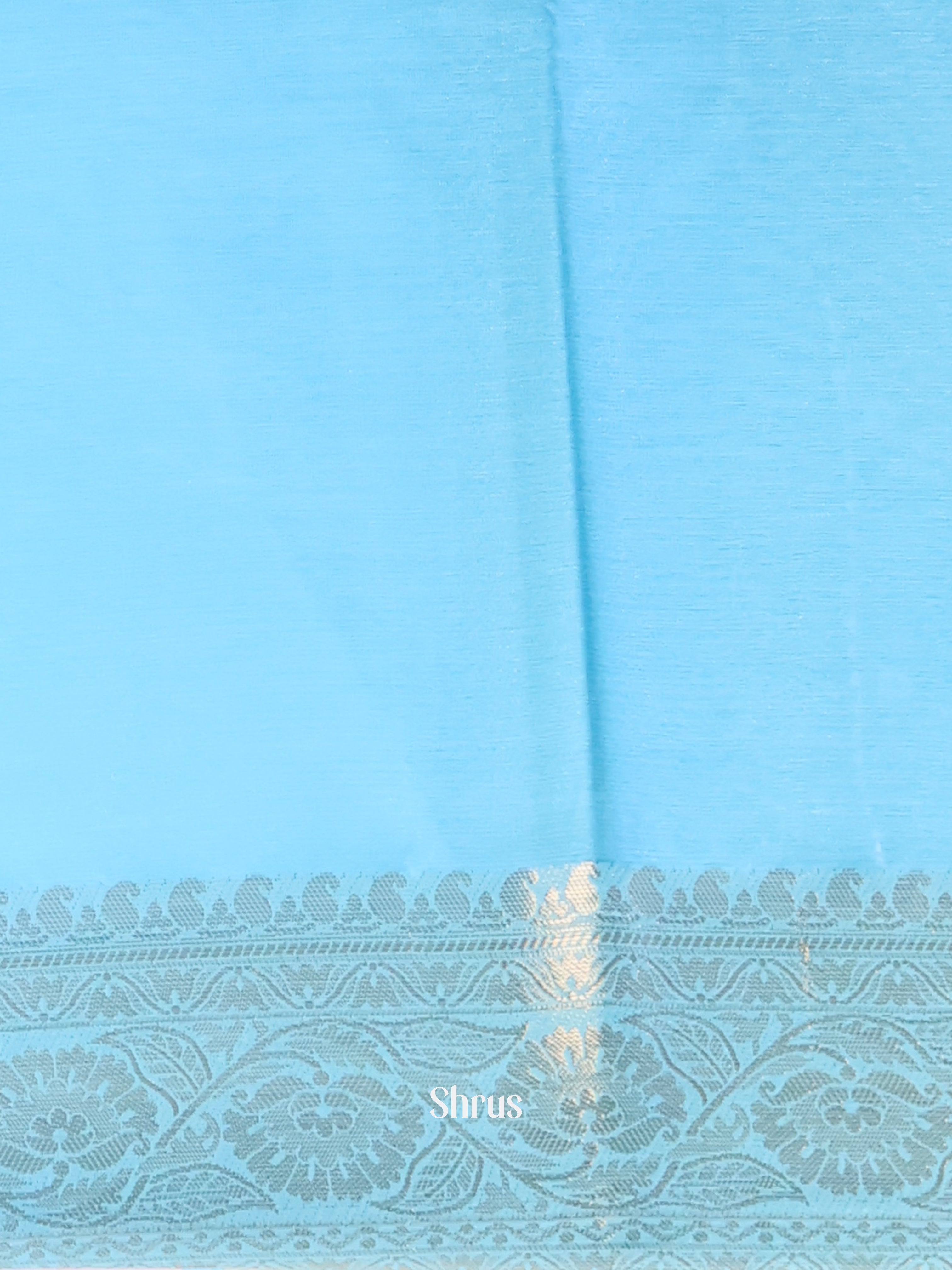 Blue - Semi Mysoresilk Saree