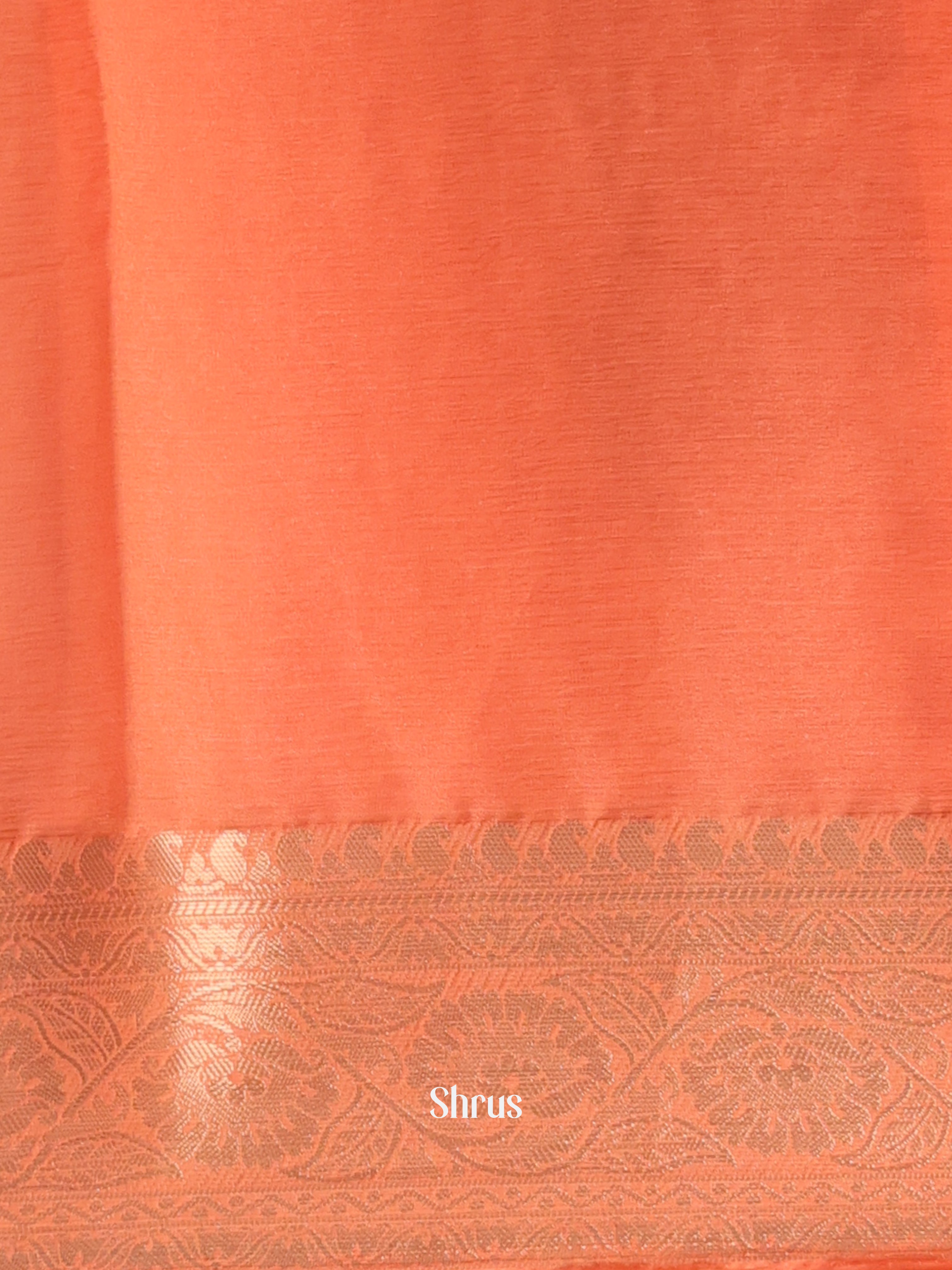 Peach - Semi Mysoresilk Saree