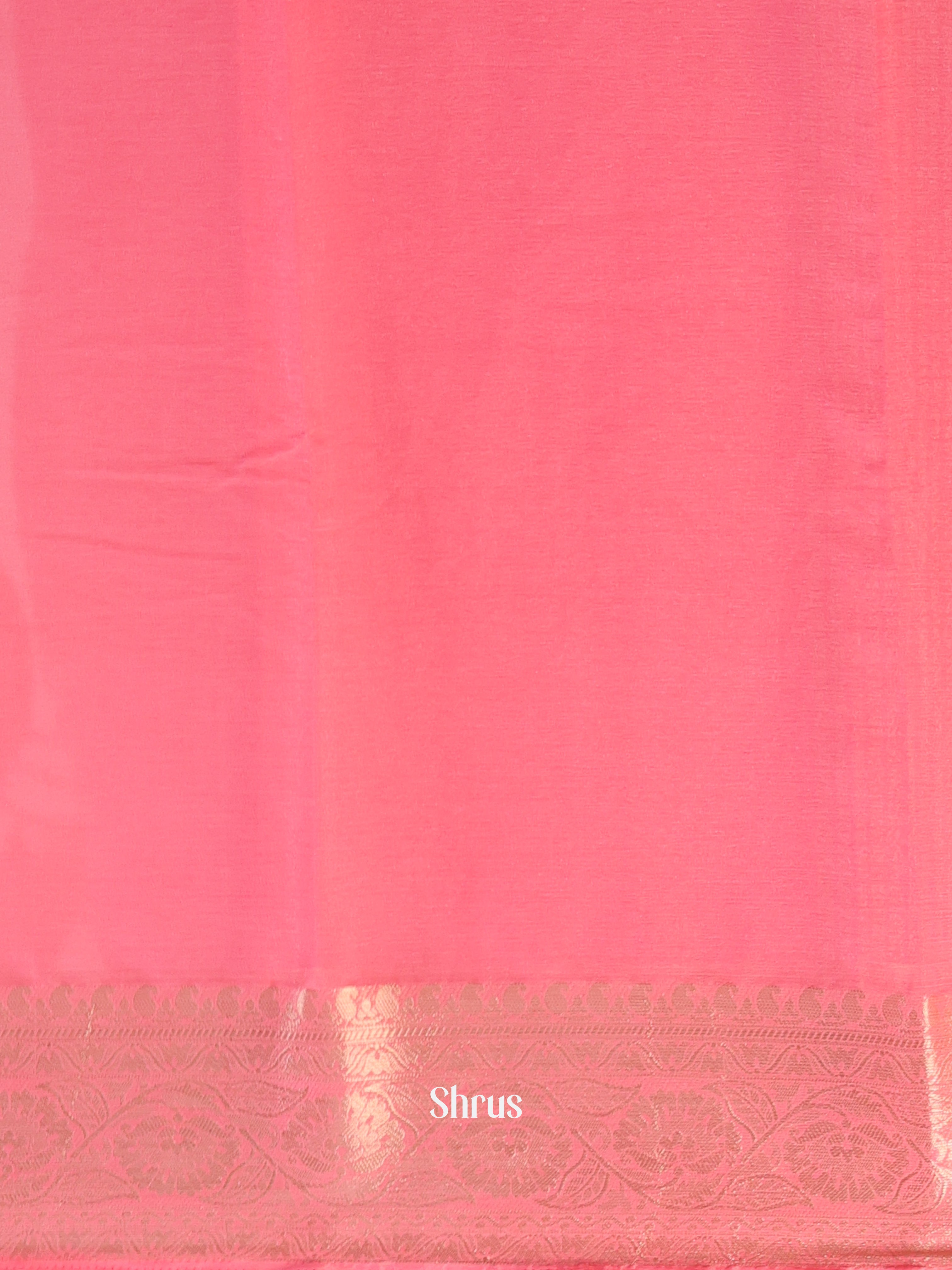 Pink - Semi Mysoresilk Saree