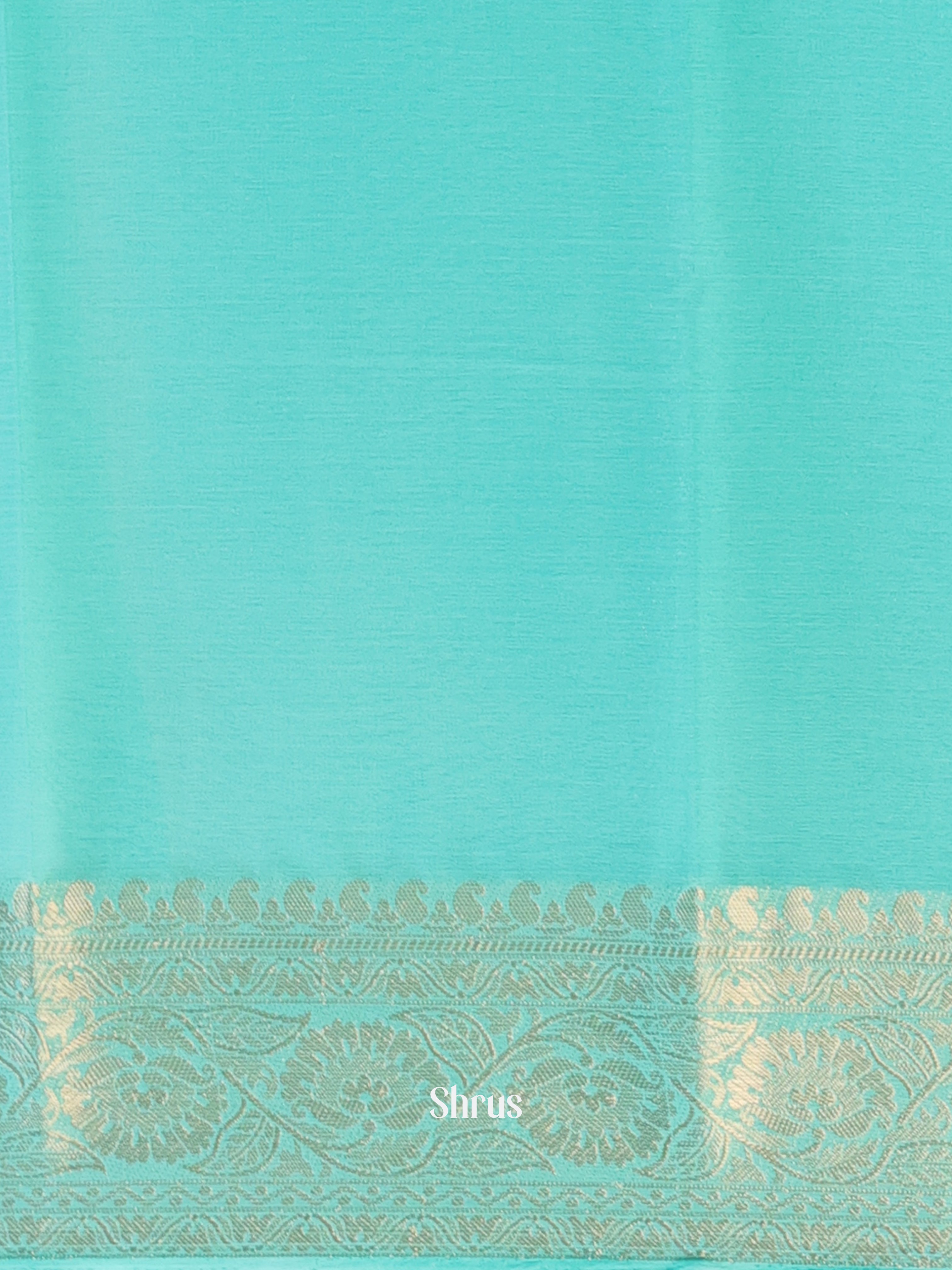 Teal - Semi Mysoresilk Saree