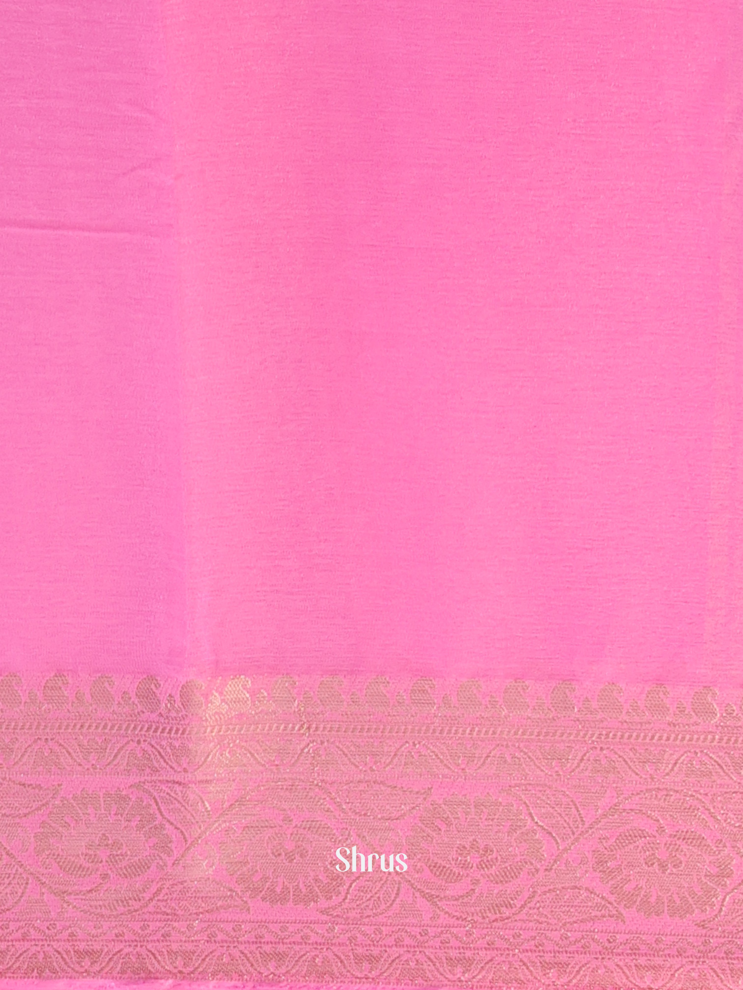 Pink - Semi Mysoresilk Saree