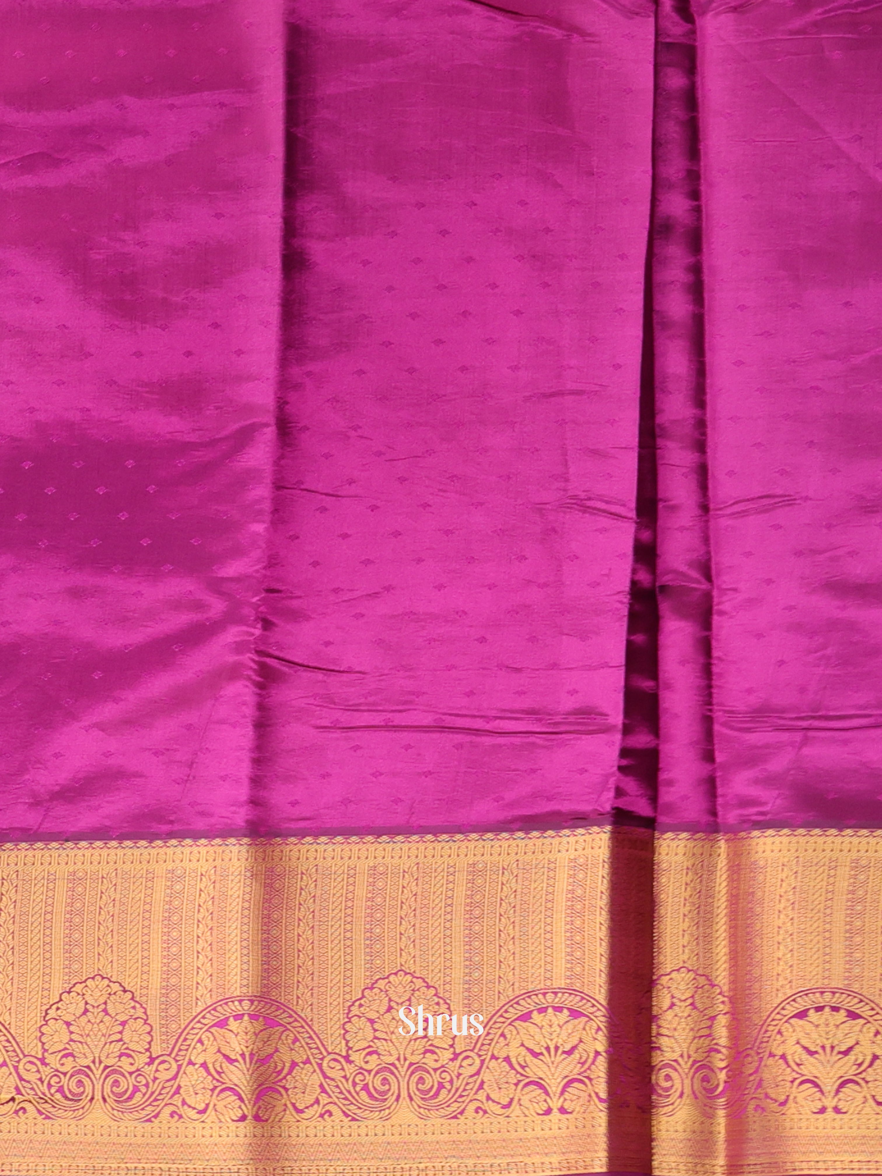 Bluish Grey & Purple- Printed Silk Saree