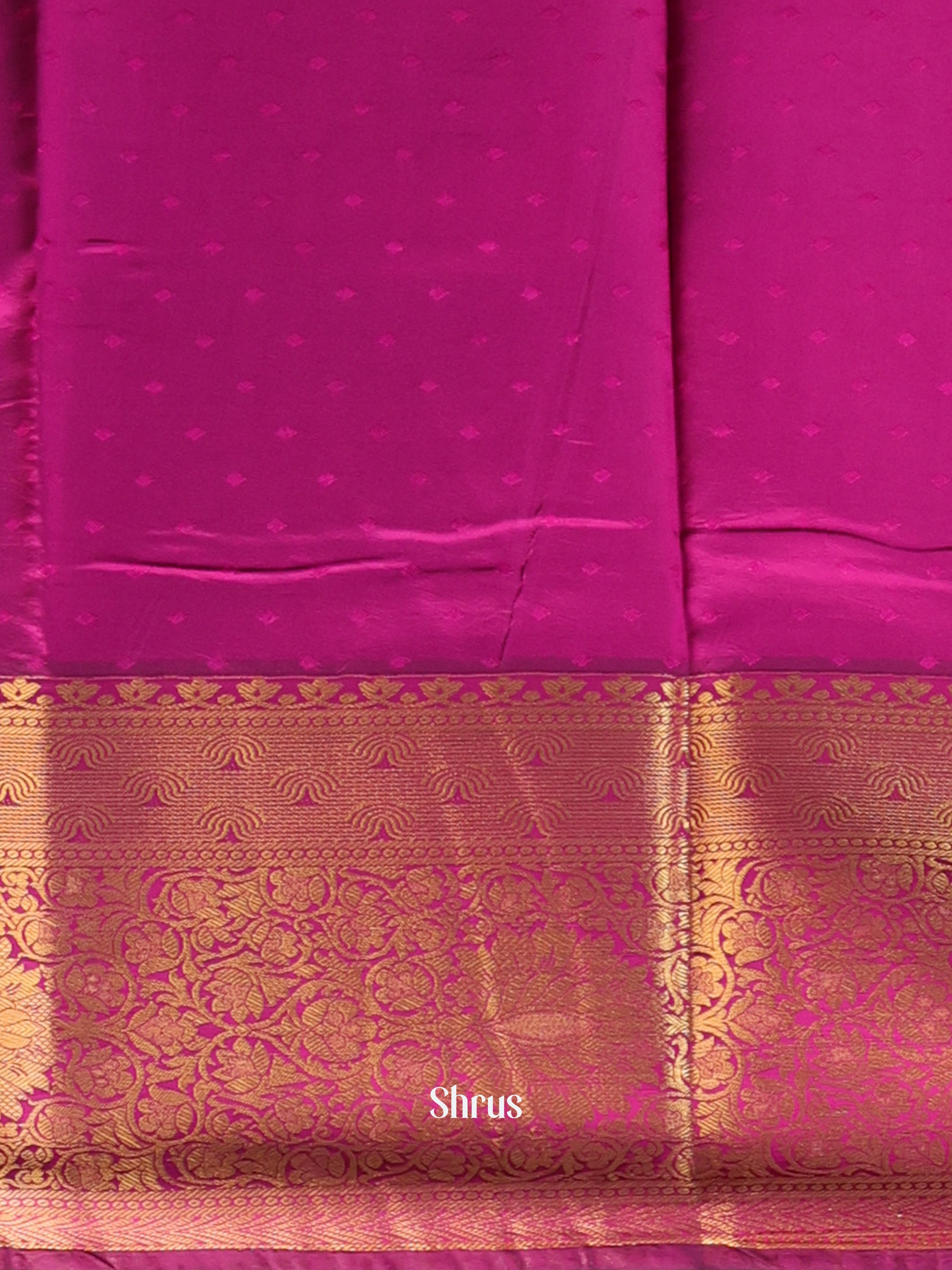 Blue & Majenta - Printed Silk Saree