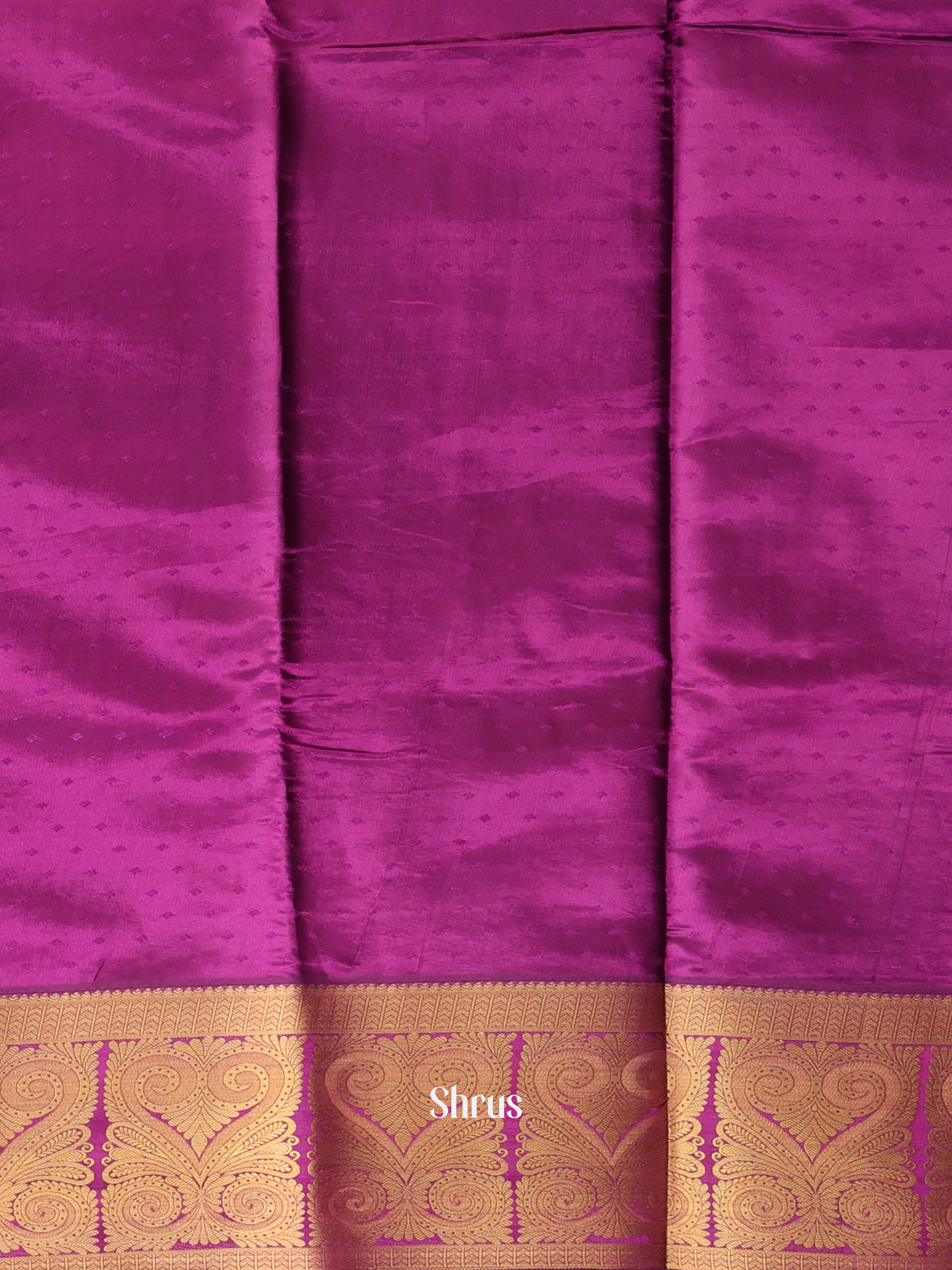 Blue & Purple - Printed Silk Saree