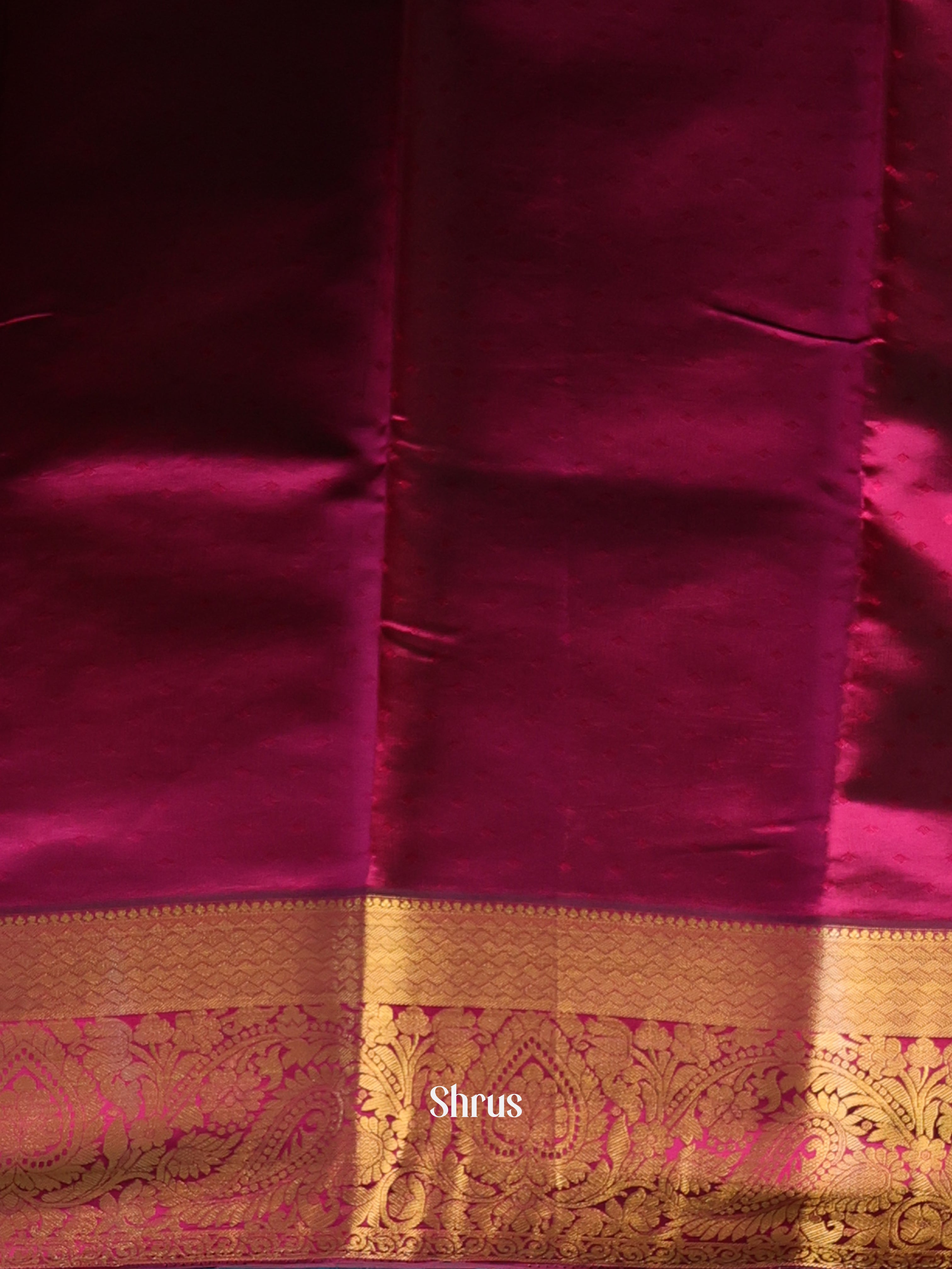 Brown & Purple - Printed Silk Saree