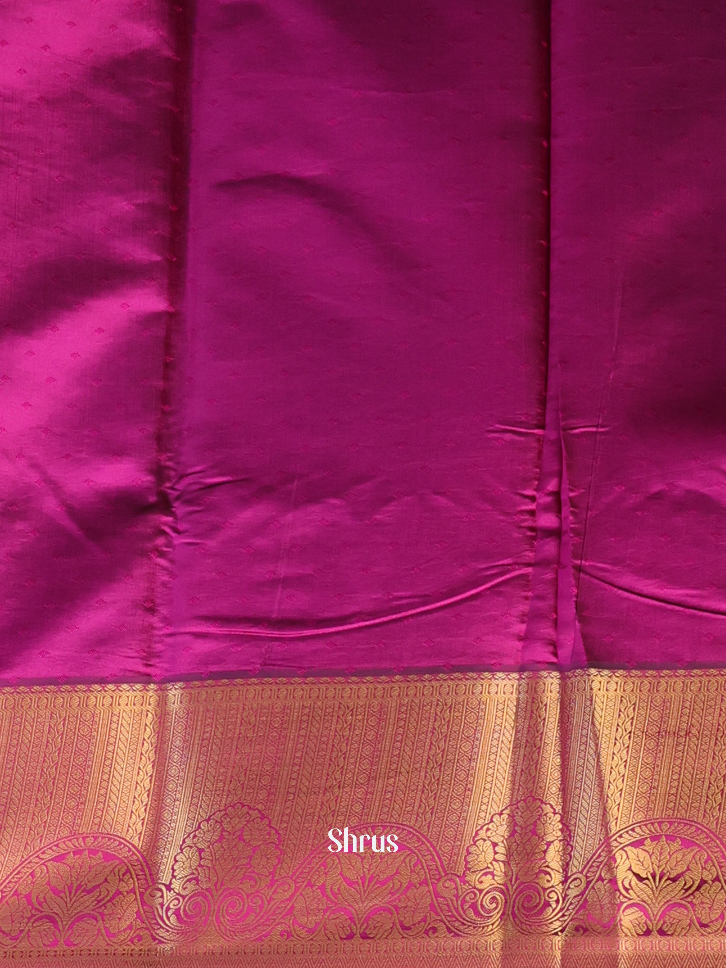 Green & Purple - Printed Silk Saree