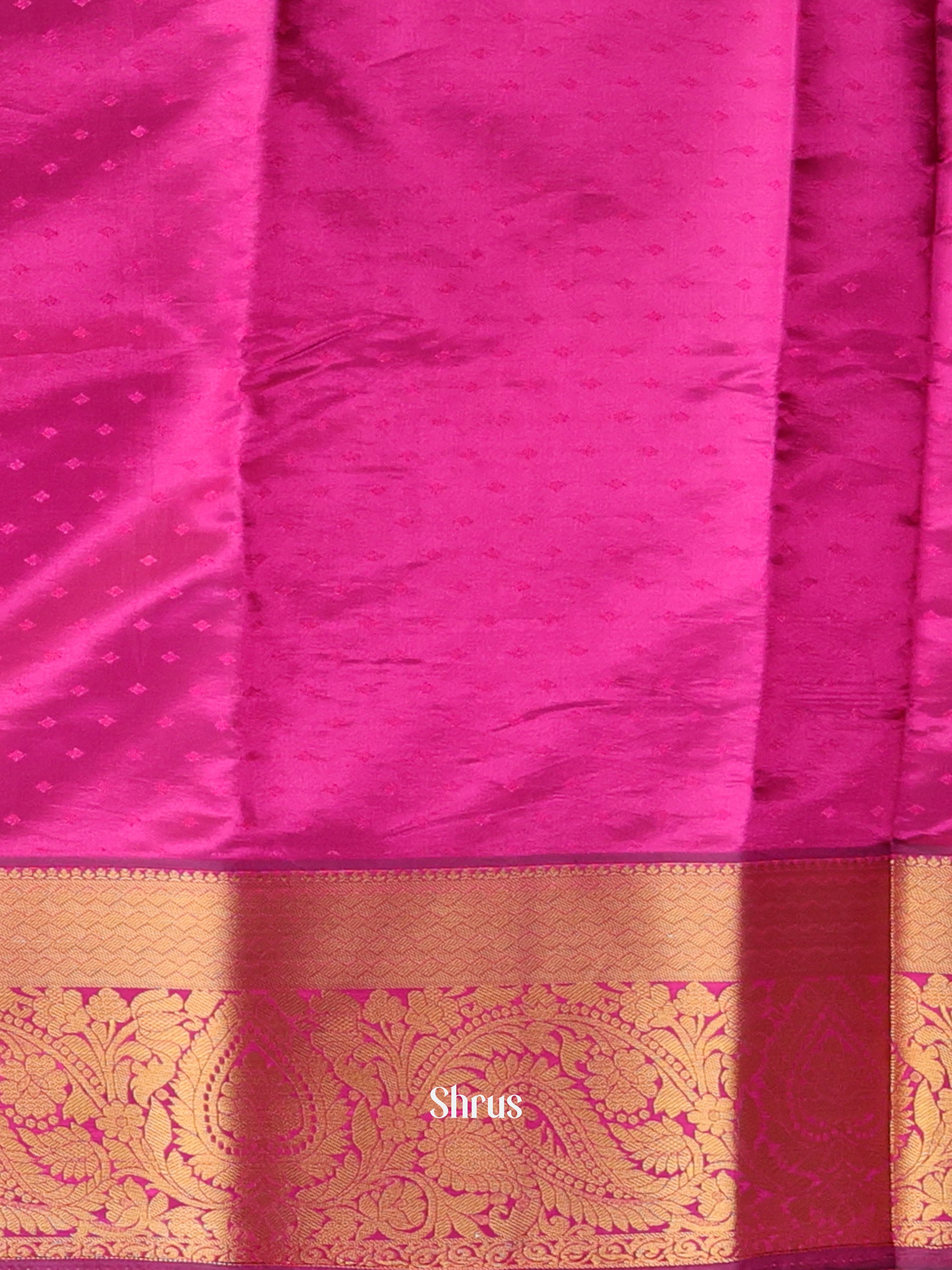 Brown & Majenta- Printed Silk Saree