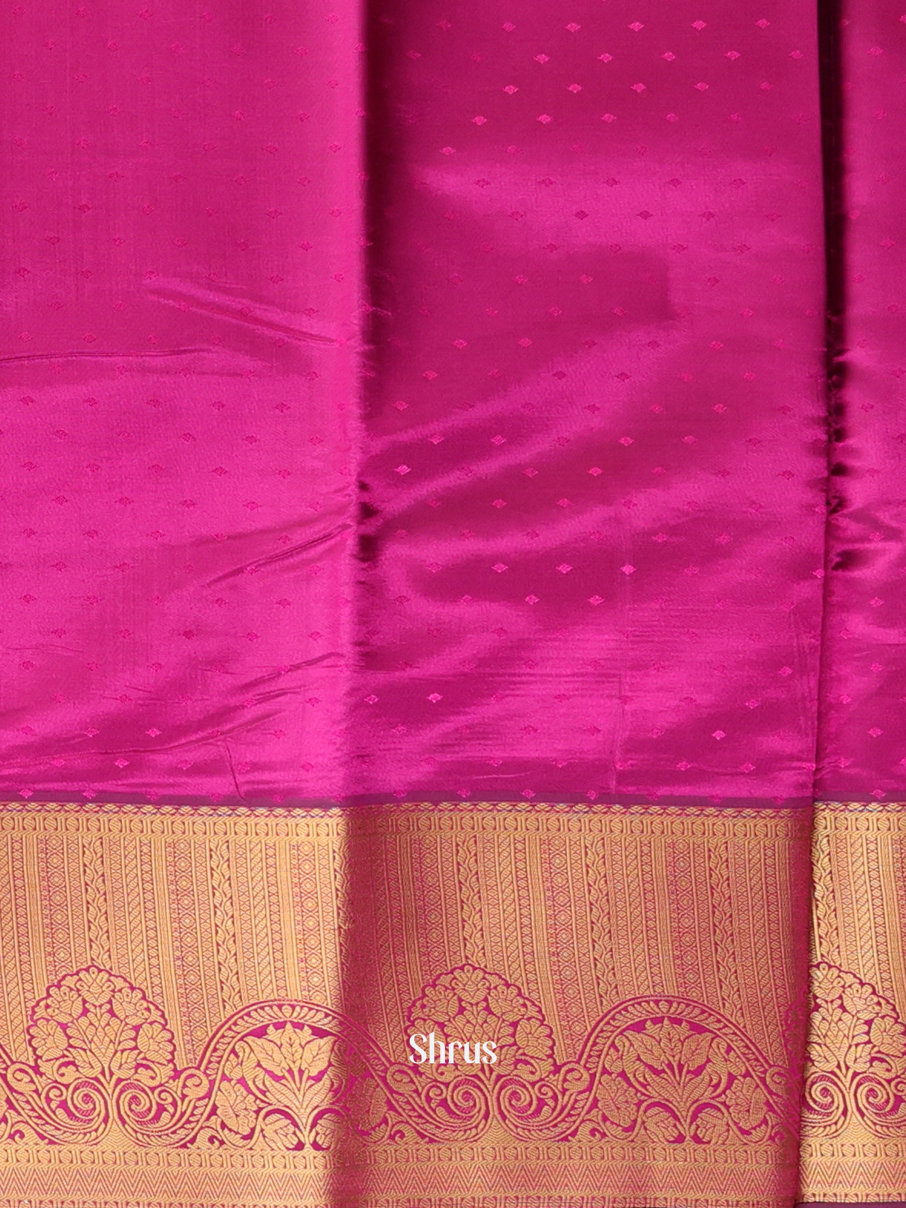 Blue & Majenta - Printed Silk Saree