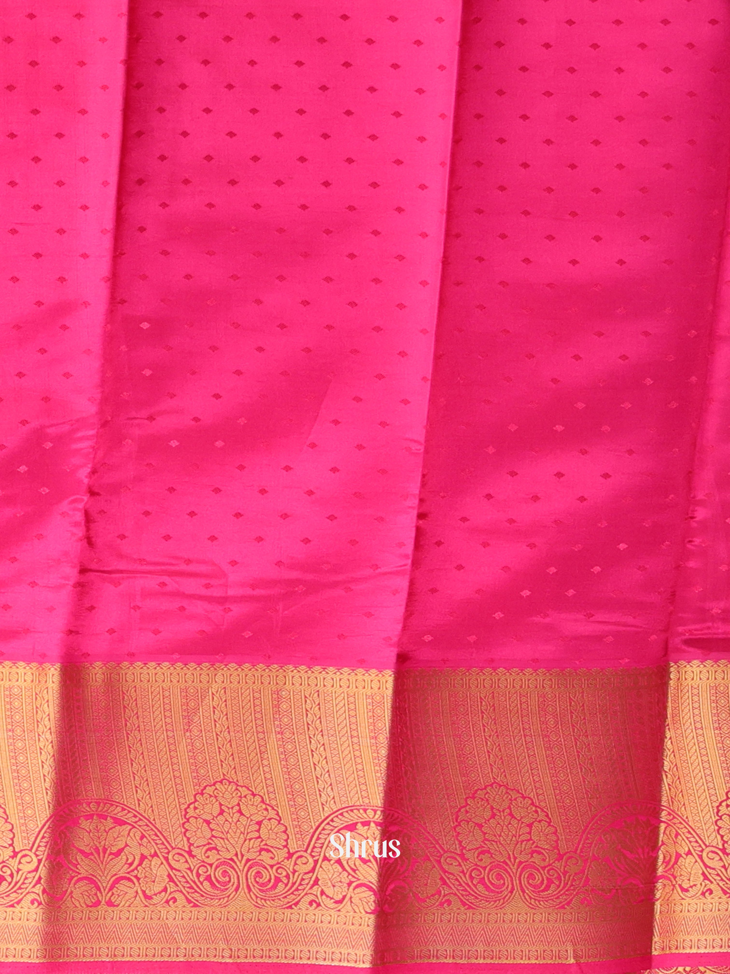 Brown & Pink- Printed Silk Saree