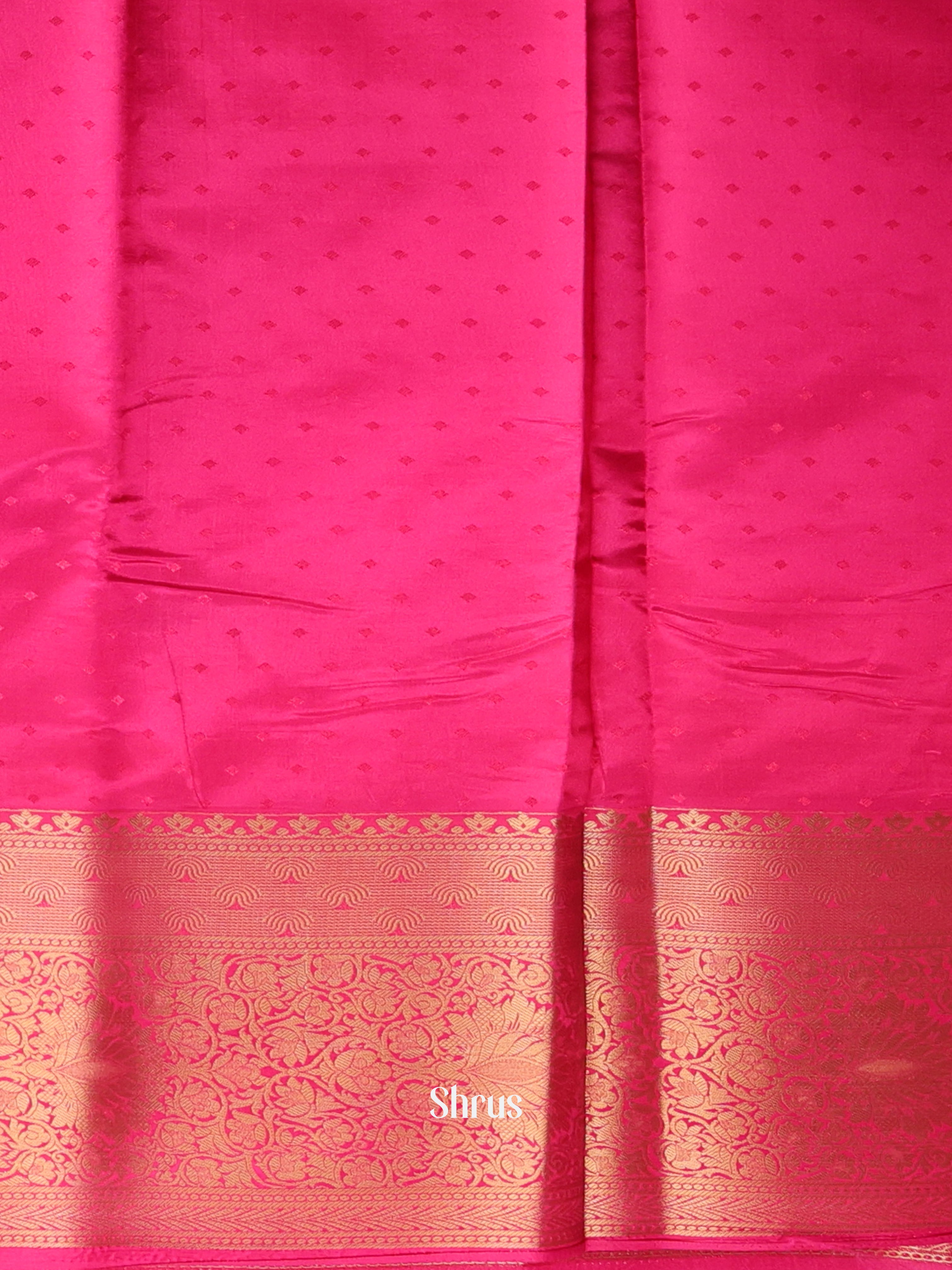 Peach & Pink- Printed Silk Saree