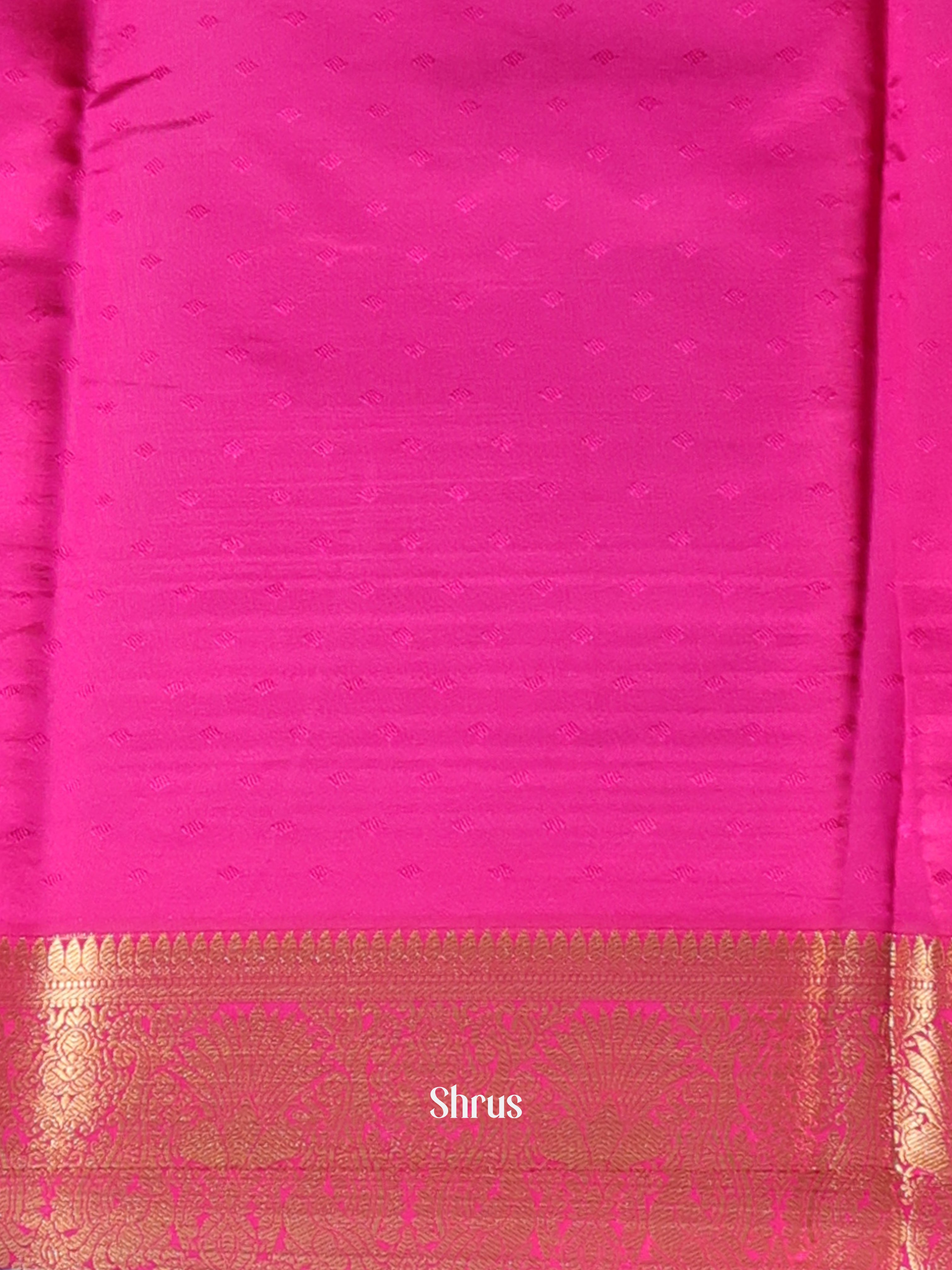 Green & Pink - Printed Silk Saree