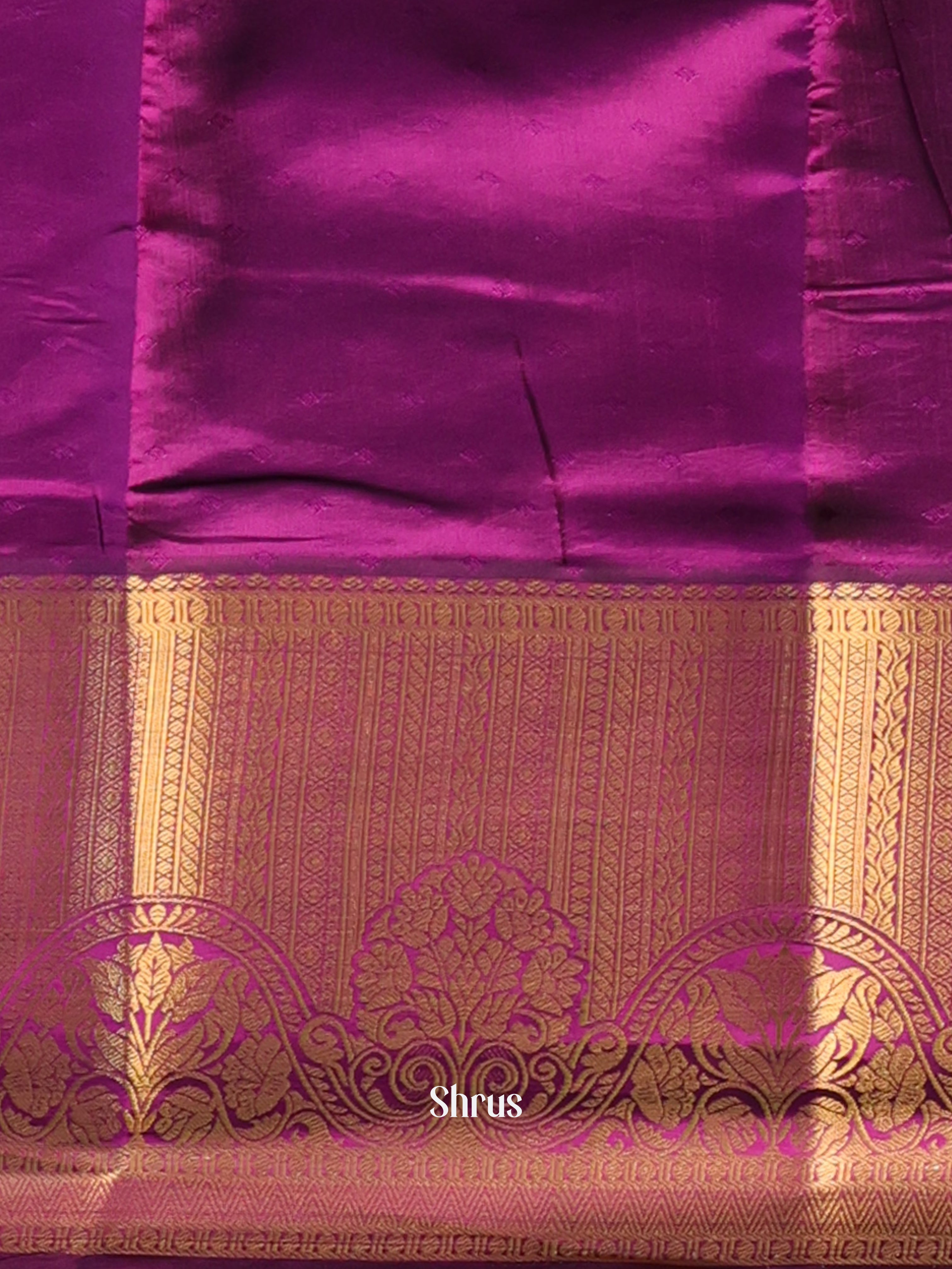 Blue & Purple- Printed Silk Saree