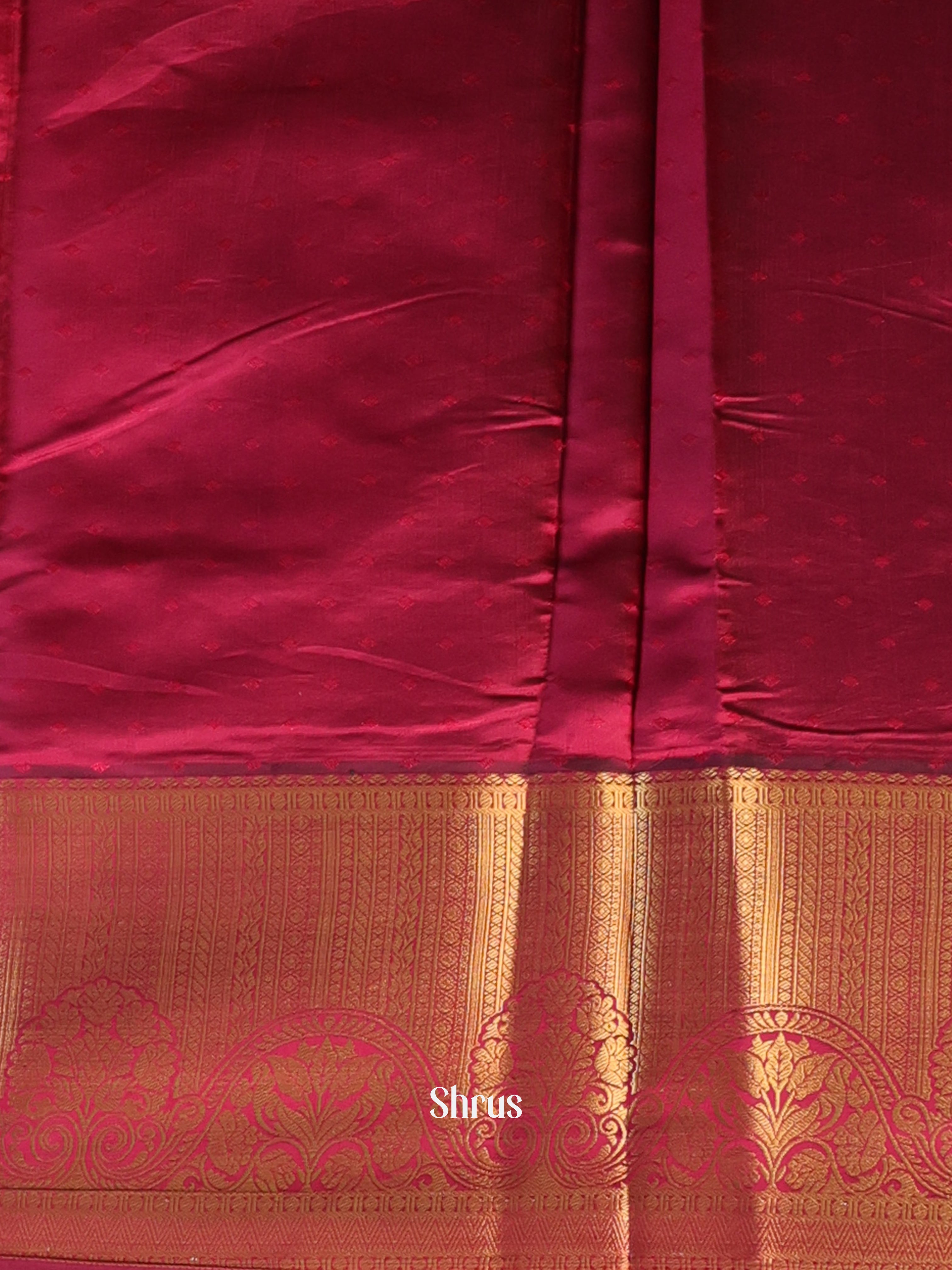 Brick  & Maroon - Printed Silk Saree