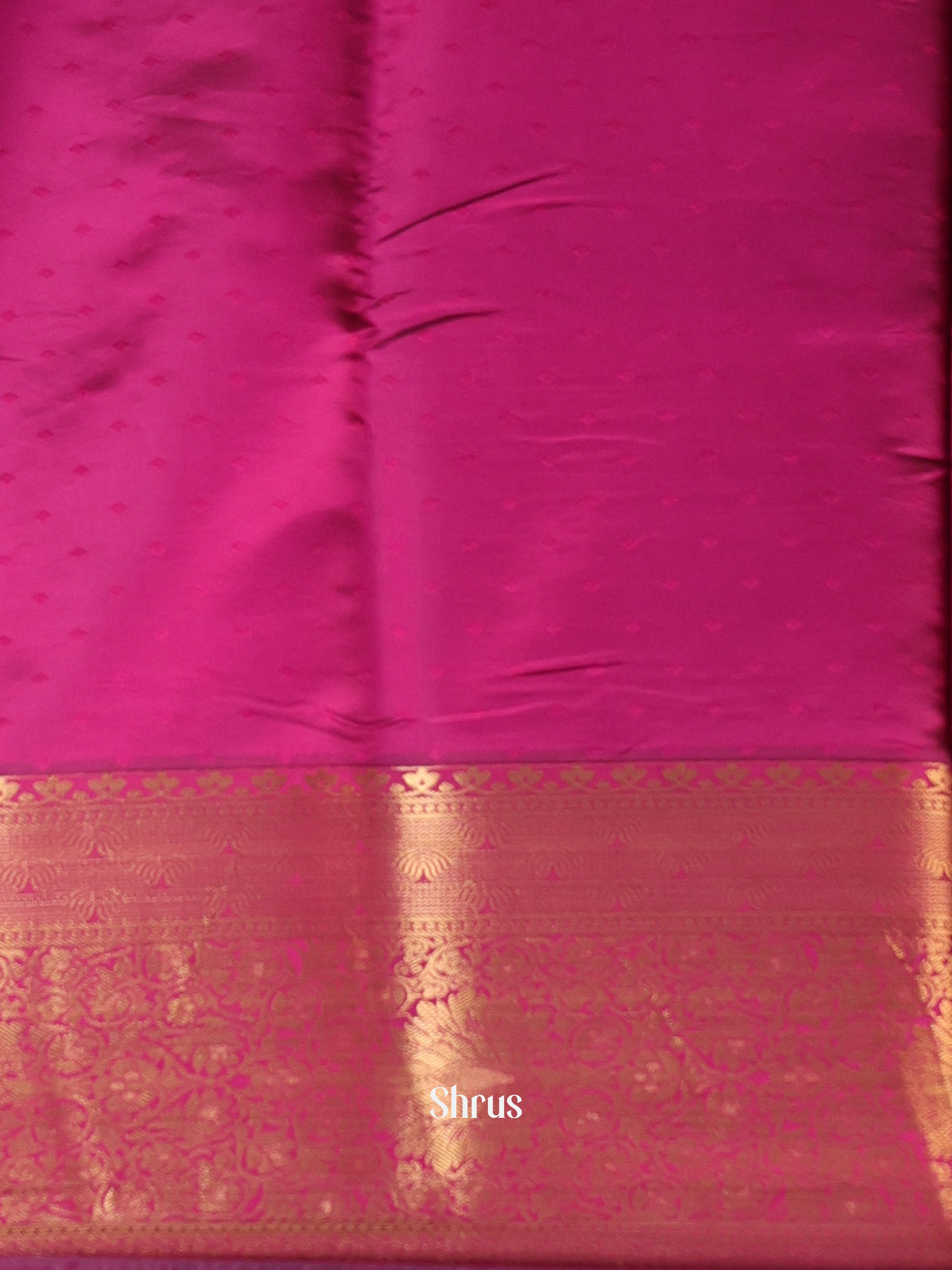 Purple  - Printed Silk Saree