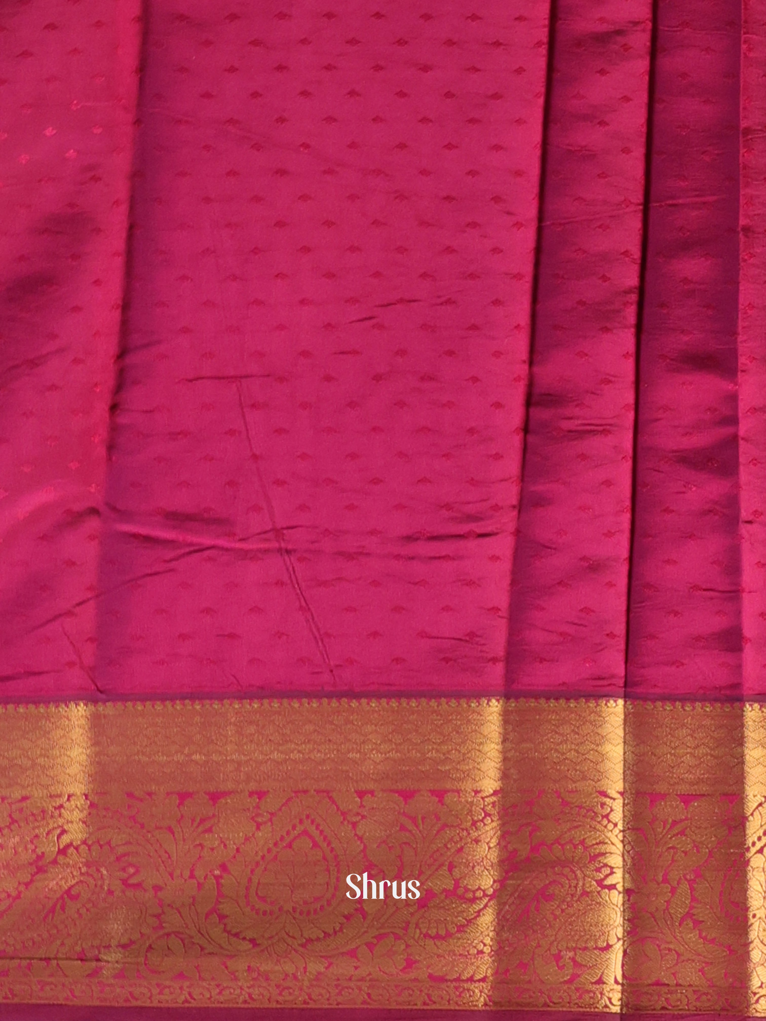 Brown & Maroon - Printed Silk Saree