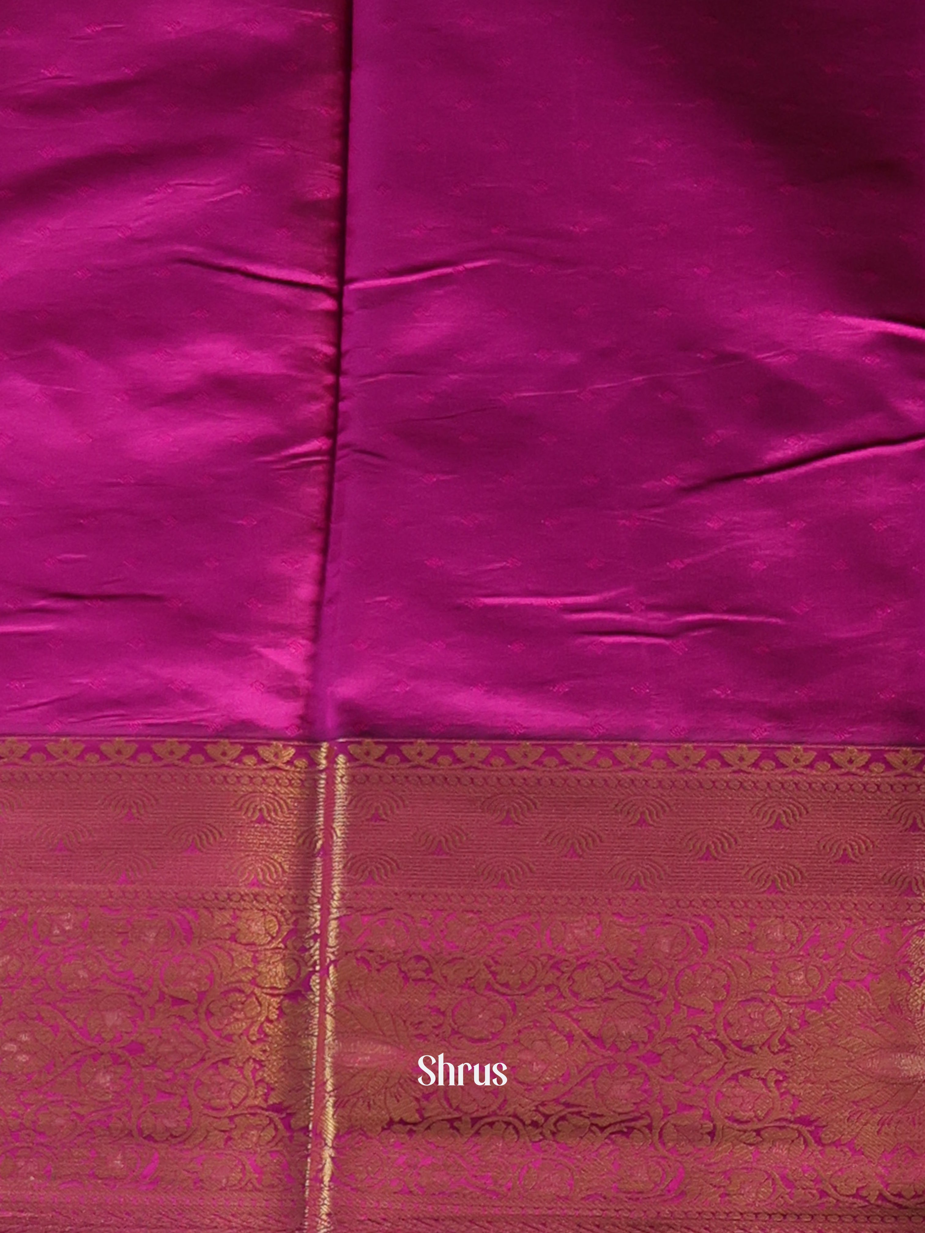 Rust & Purple - Printed Silk Saree