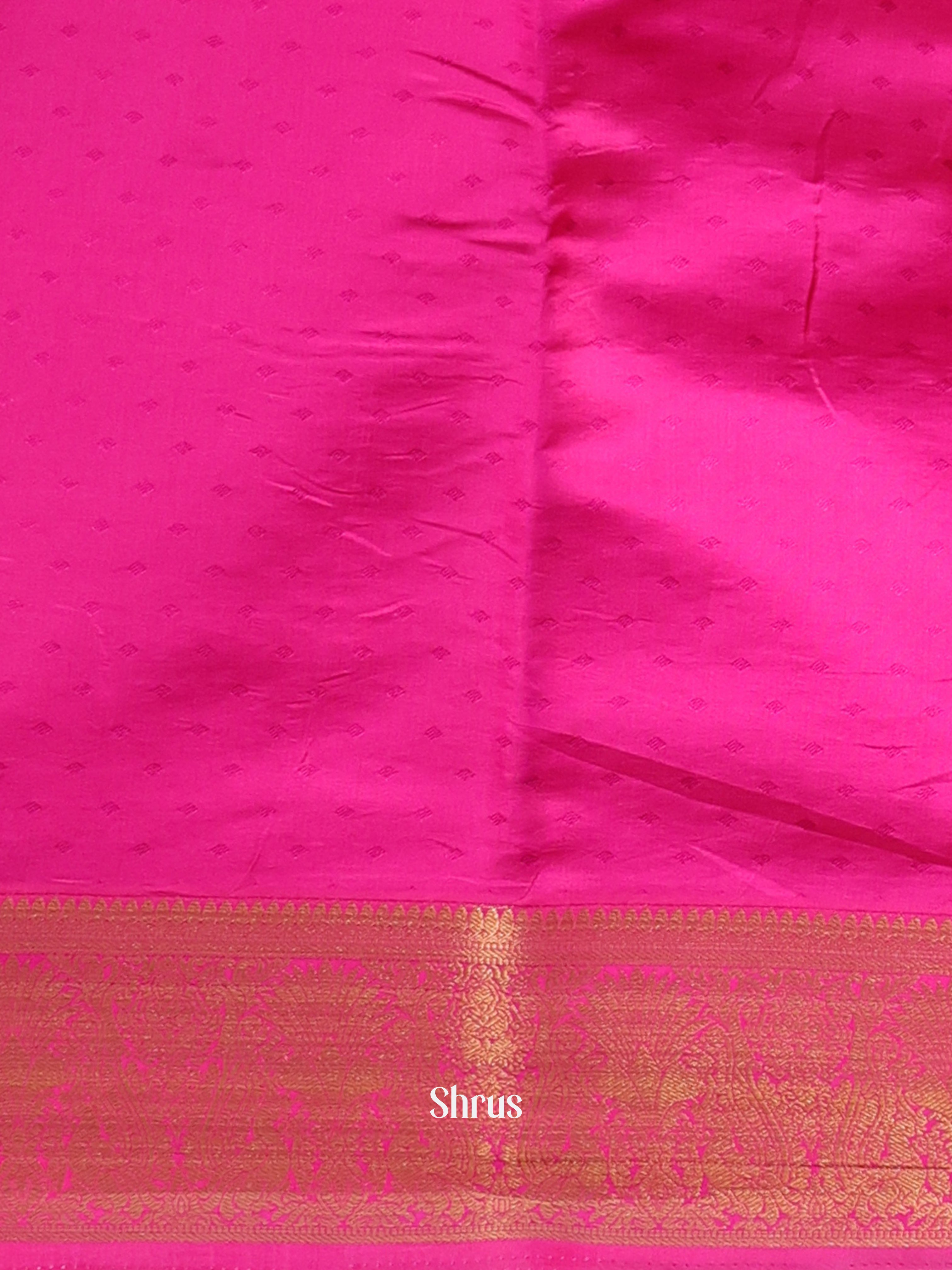 Pink - Printed Silk Saree