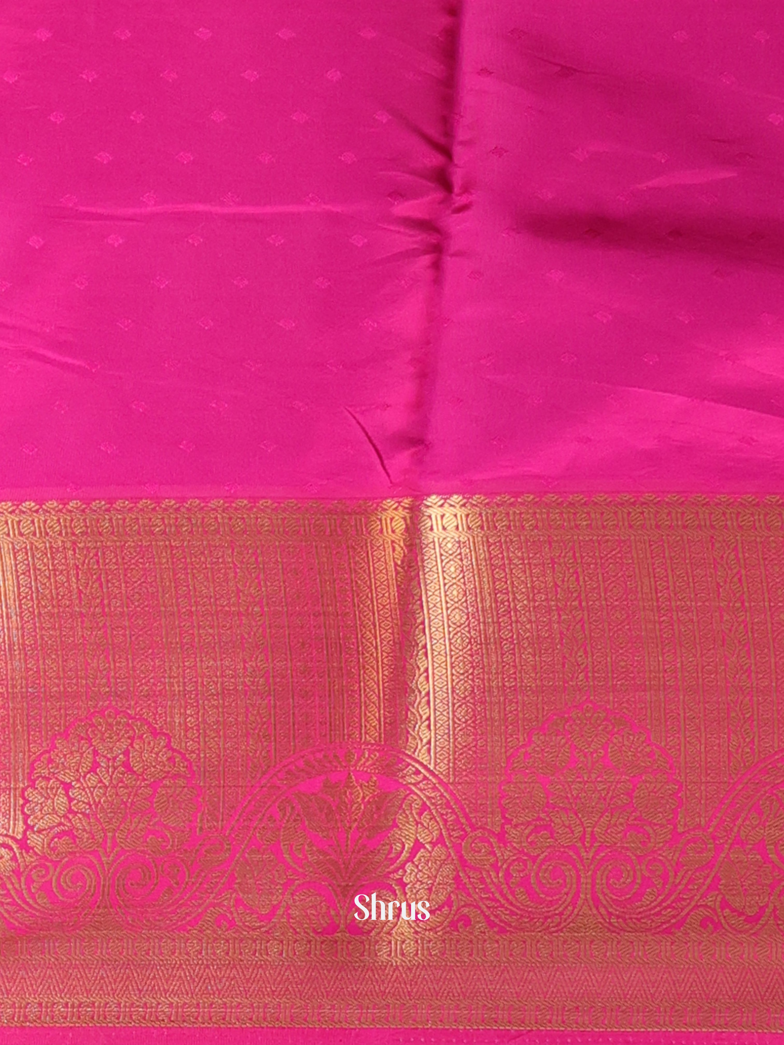 Green & Pink - Printed Silk Saree