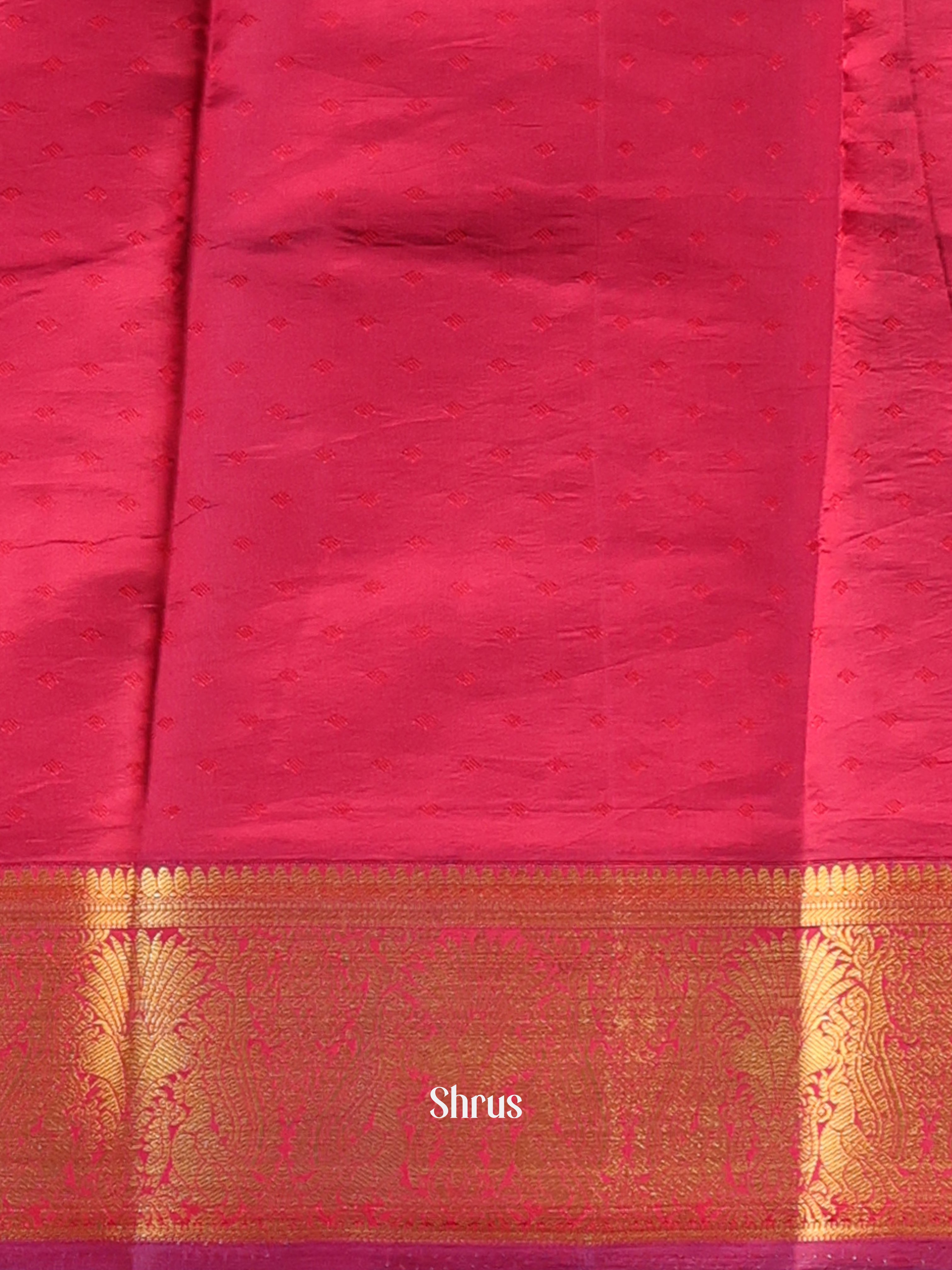 Brown & Maroon - Printed Silk Saree