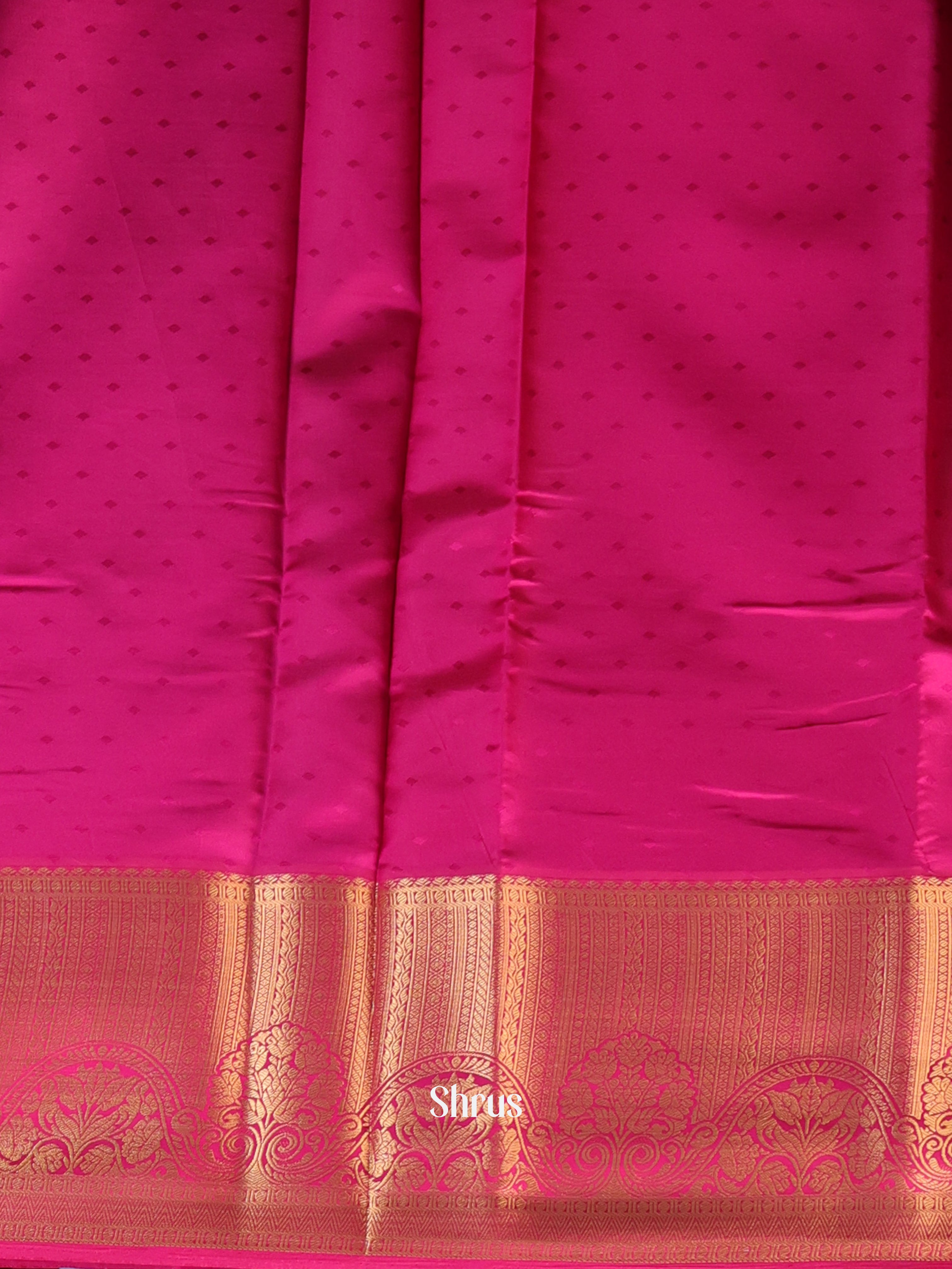 Green & Maroon- Printed Silk Saree